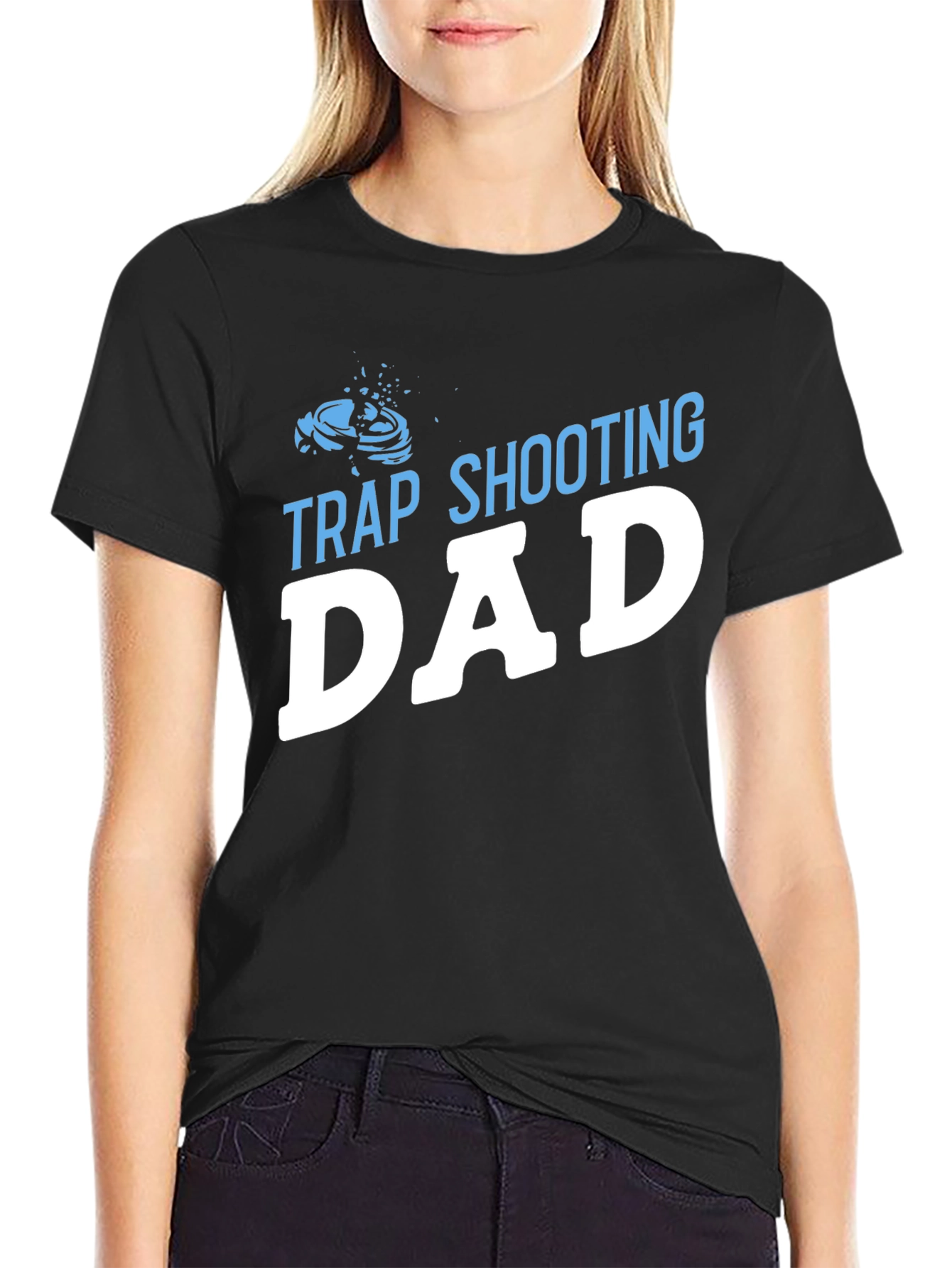 Black Trap Shooting Dad T-Shirt view 2