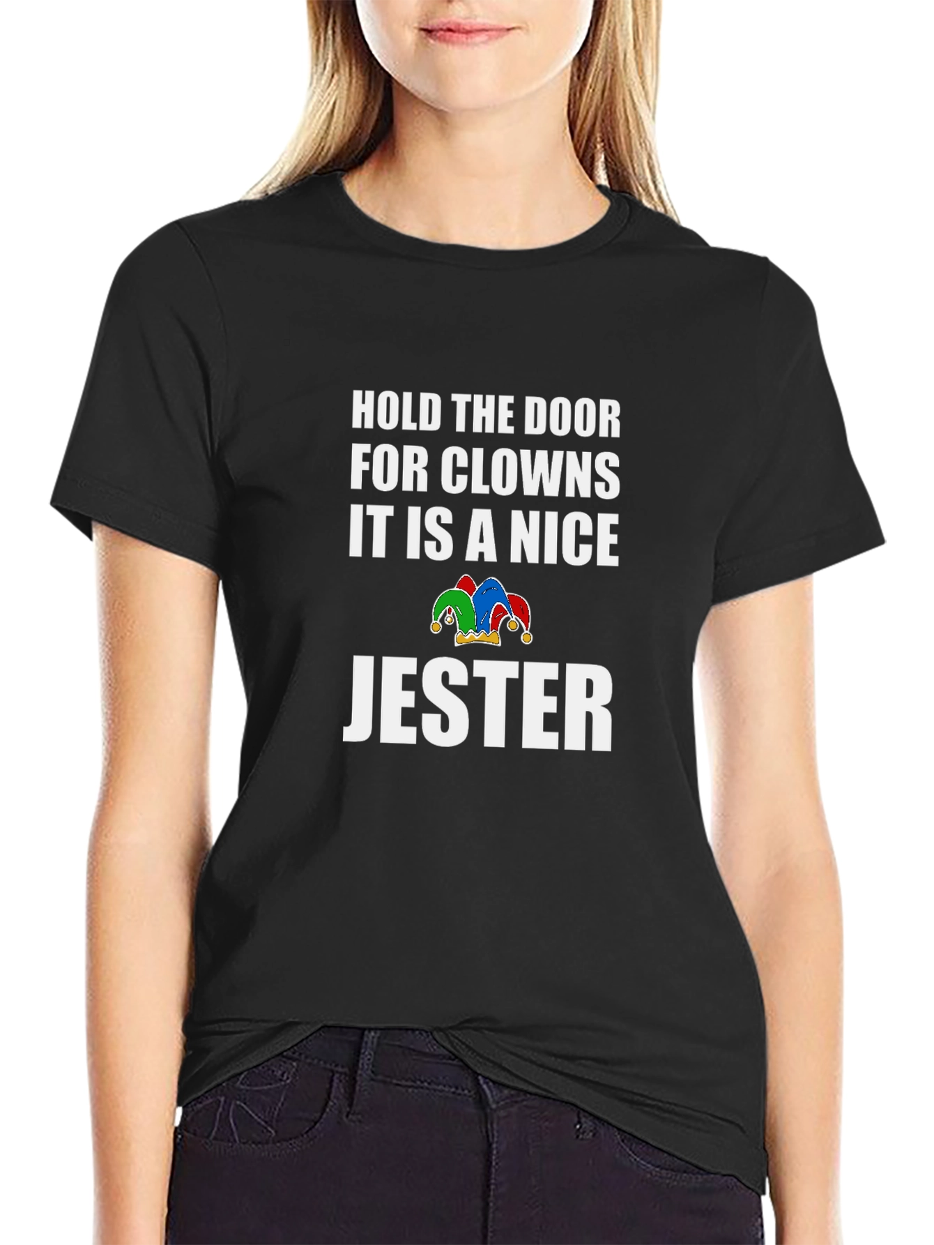 Black Hold the Door Jester Graphic Tee view 2