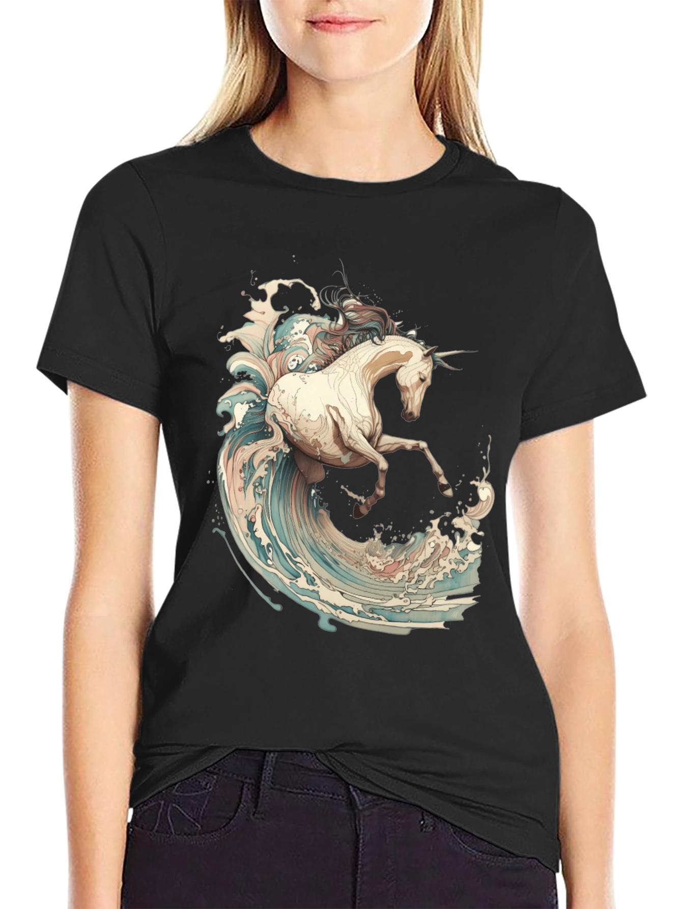 Unicorn Wave Rider Graphic T-Shirt - 2