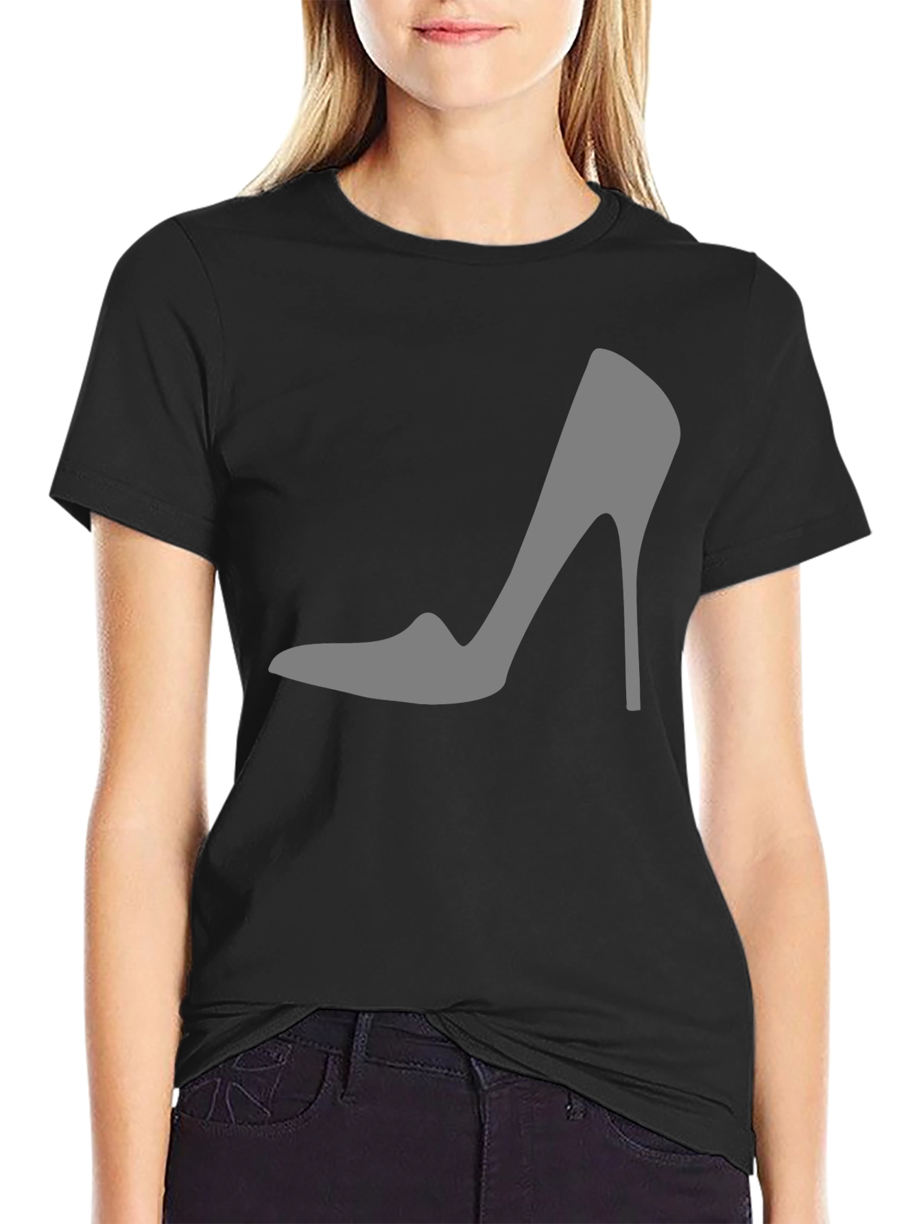 Black High Heel Shoe Graphic Tee - Stylish Men's Casual Wear view 2