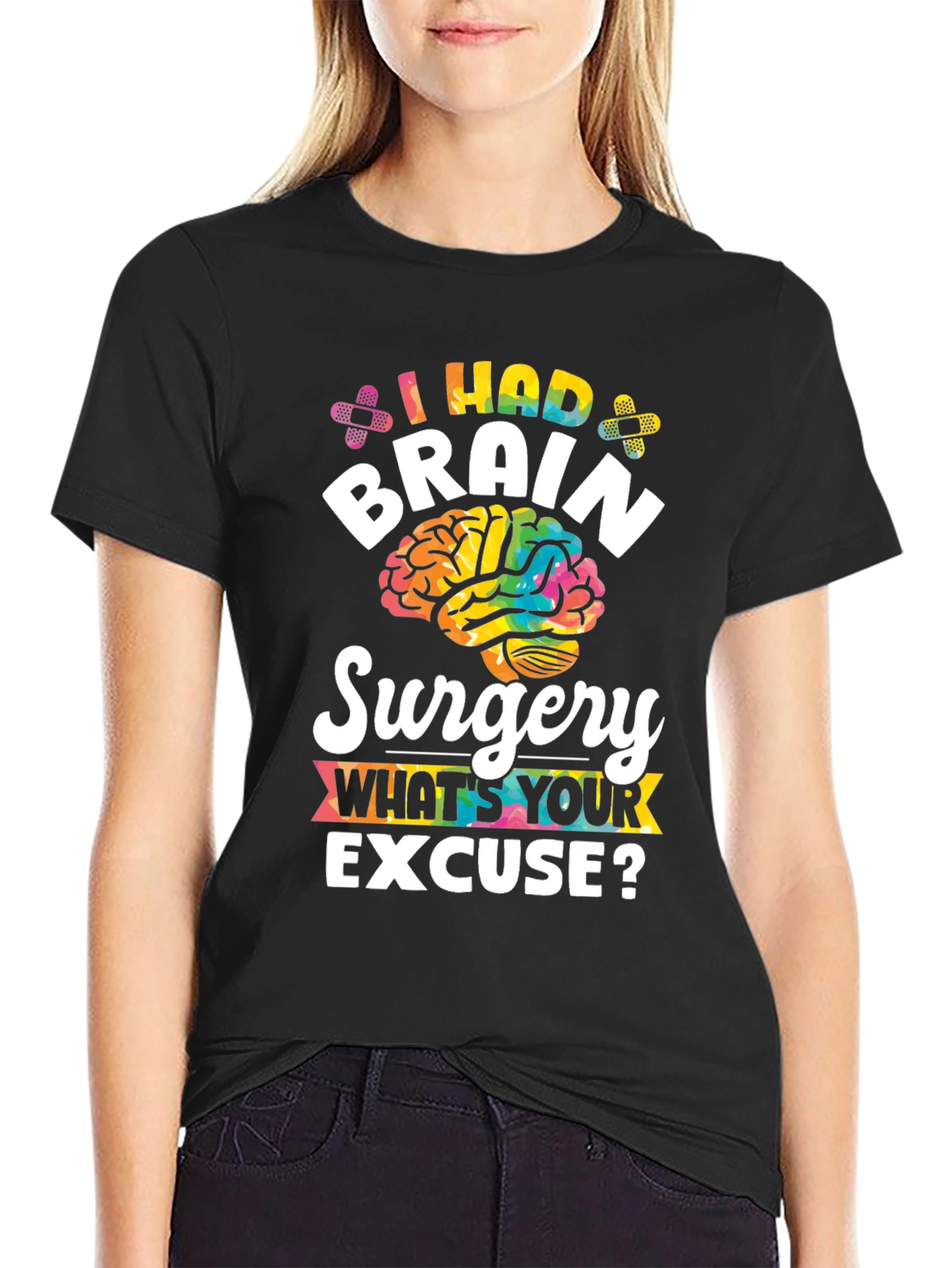 Black Brain Surgery Excuse T-Shirt, Funny Graphic Tee view 2