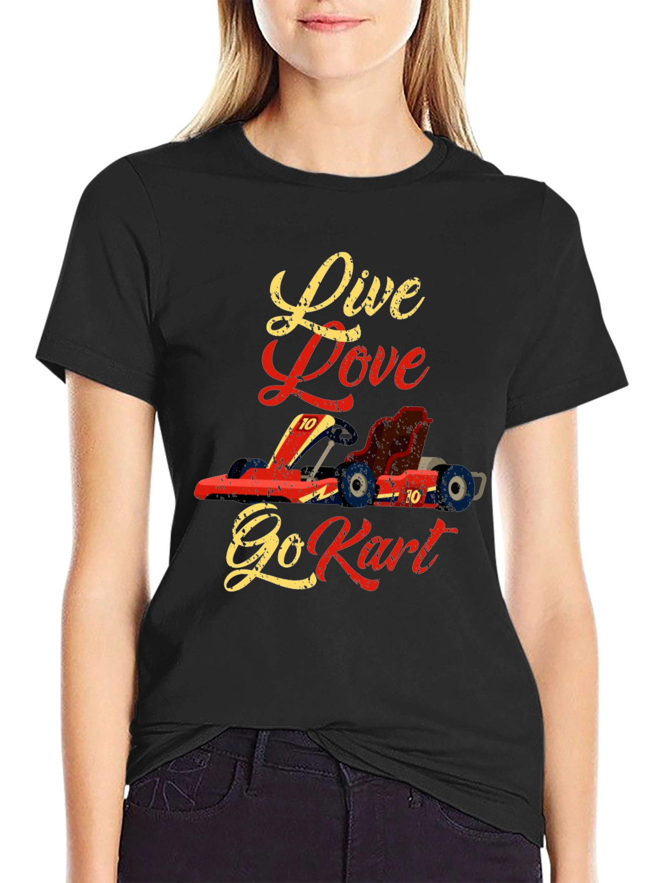 Black Live Love Go Kart T-Shirt view 2