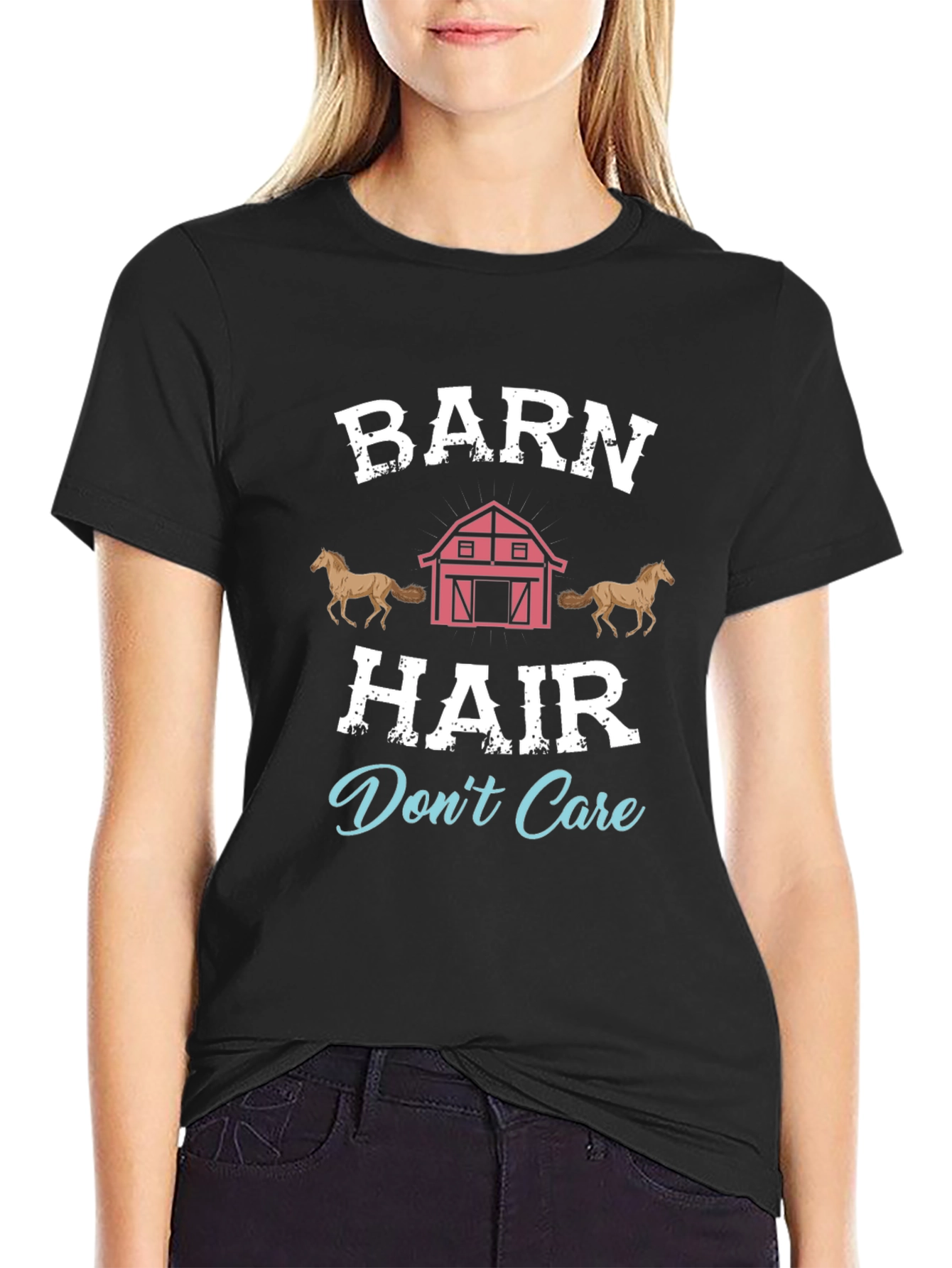 Black Barn Hair Don't Care Graphic T-Shirt view 2