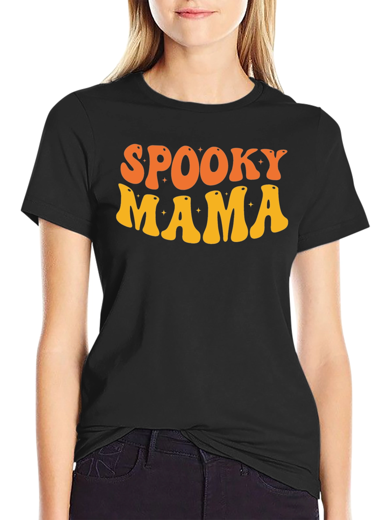 Black Spooky Mama Halloween Graphic Tee view 2