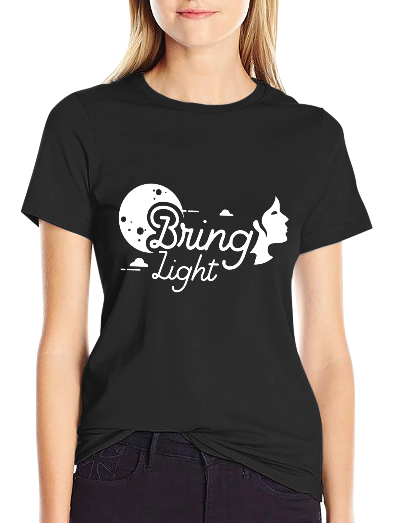 Black Bring Light Black Graphic Tee - Premium Cotton view 2