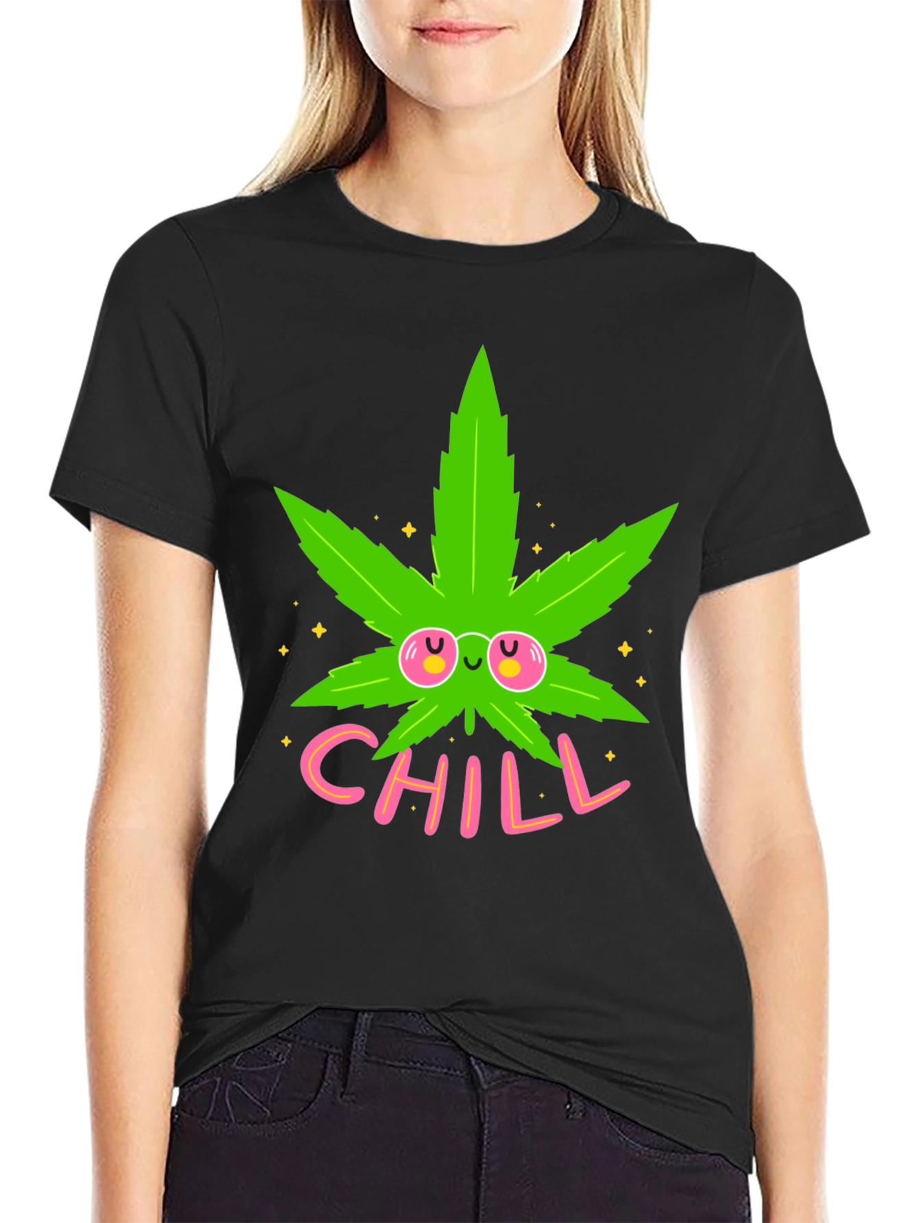 Chill Cannabis Leaf T-Shirt - Funky Design - 2