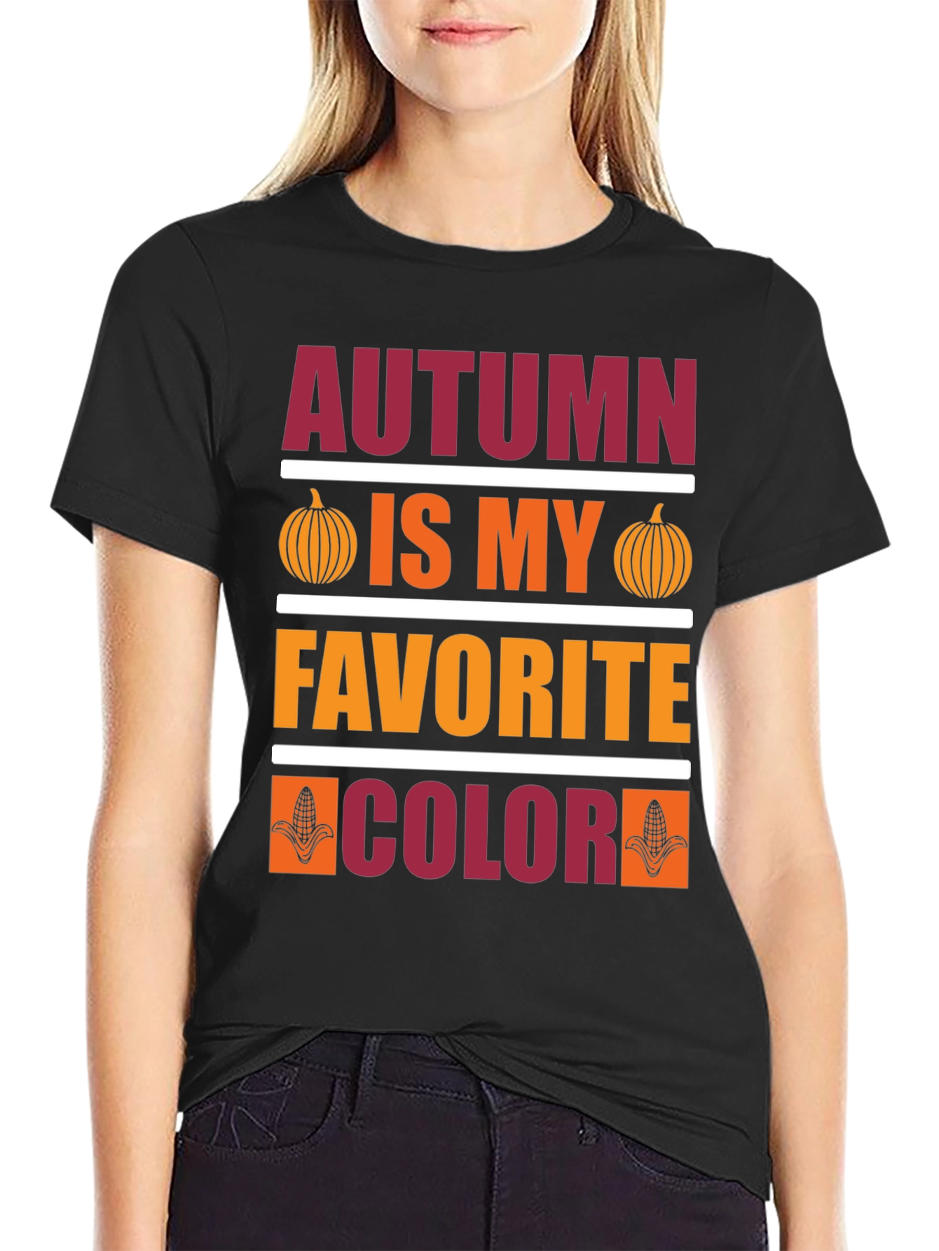 Black Autumn Is My Favorite Color T-Shirt view 2