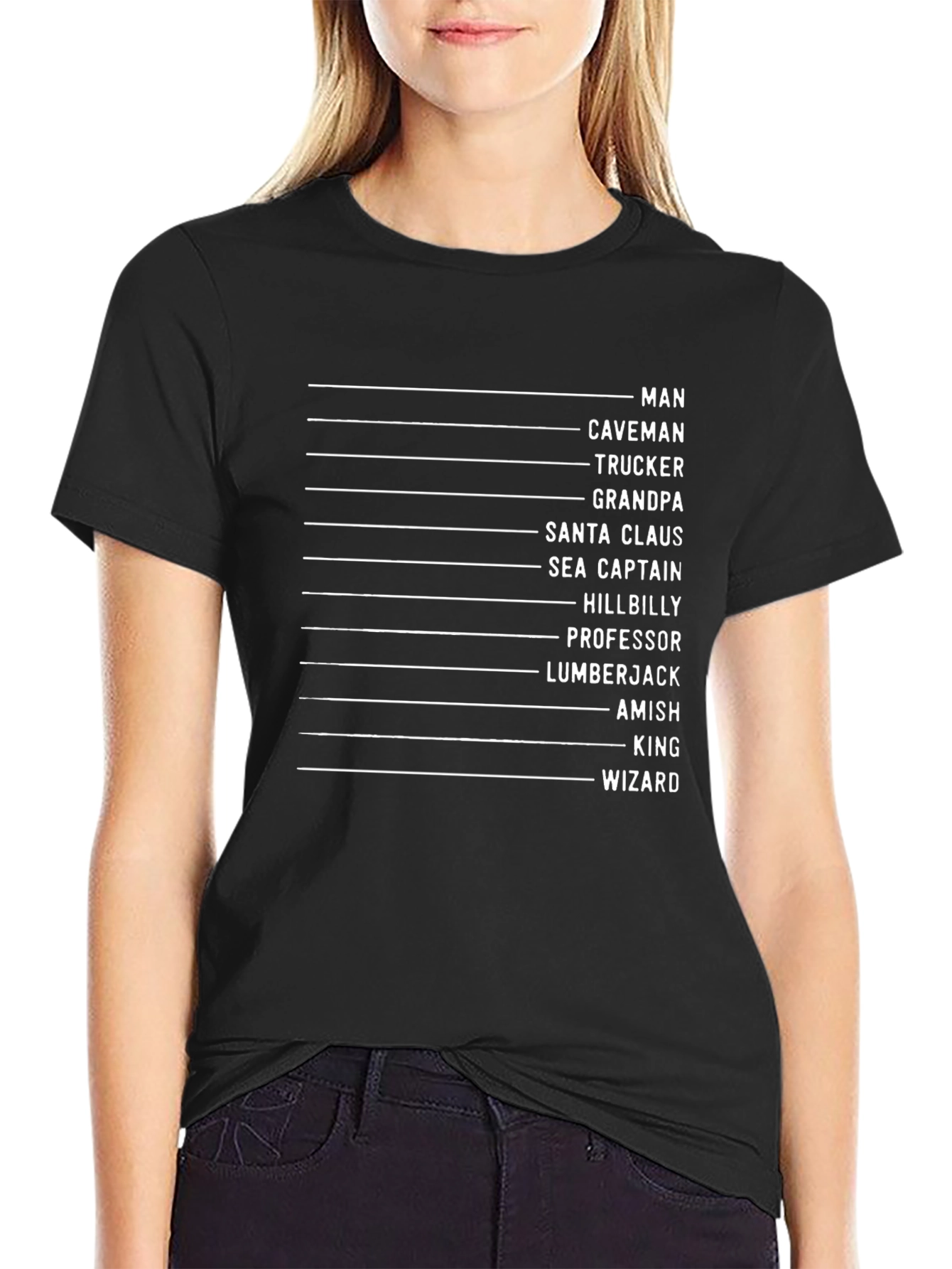 Black Funny Occupation Checklist Graphic T-Shirt view 2