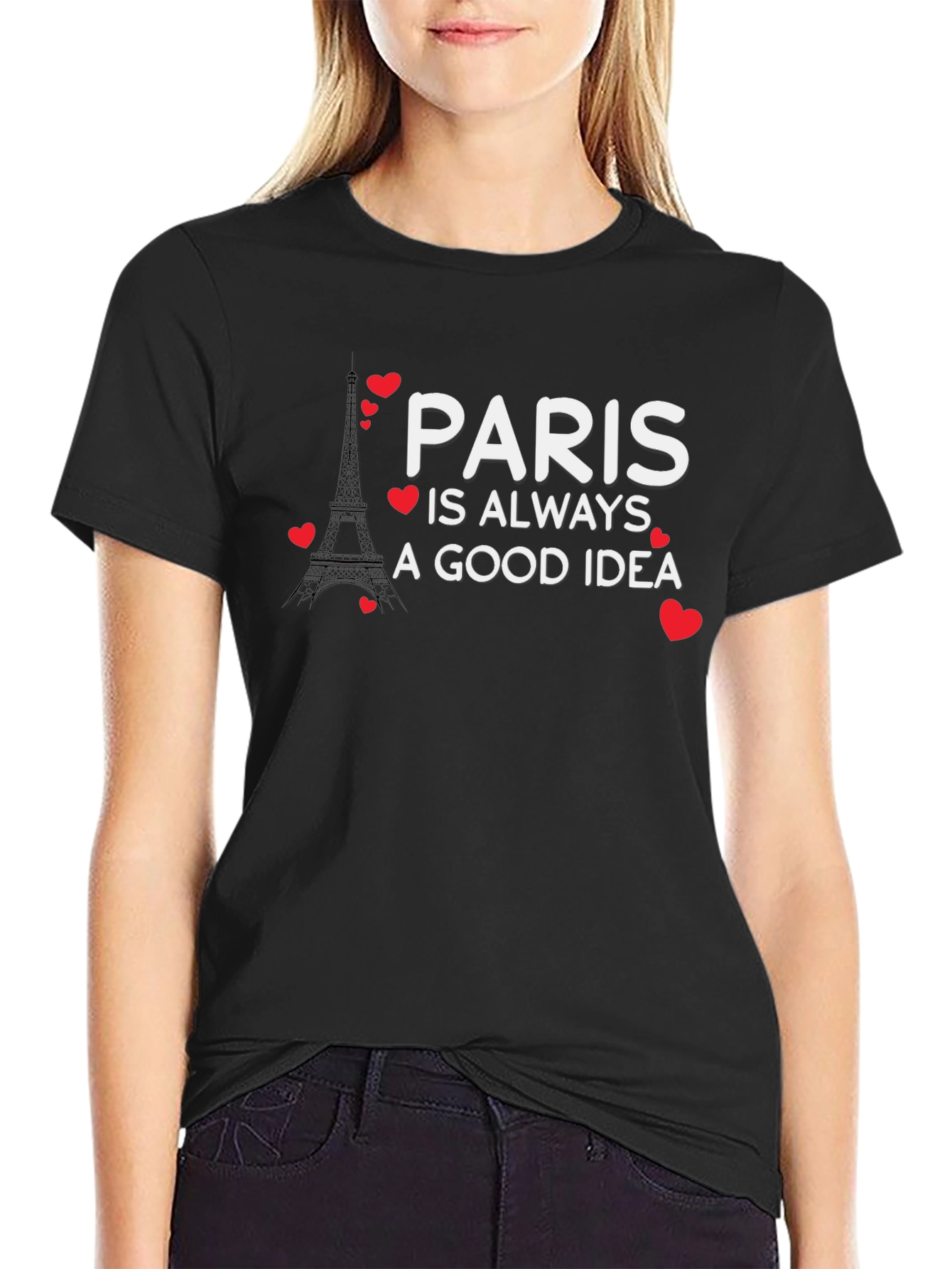 Black Paris is Always a Good Idea Graphic Tee view 2