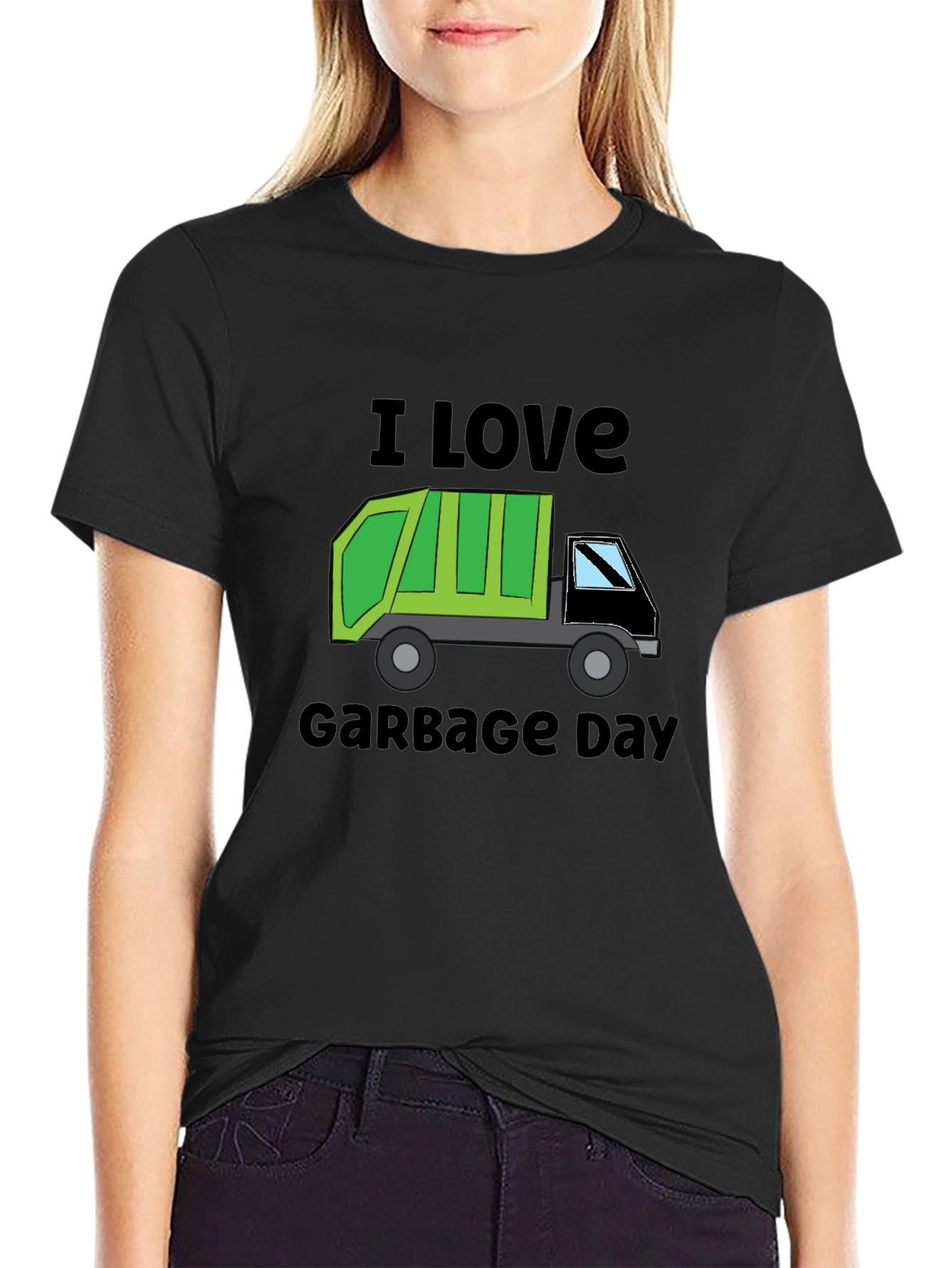 Black I Love Garbage Day T-Shirt - Novelty Graphic Tee view 2