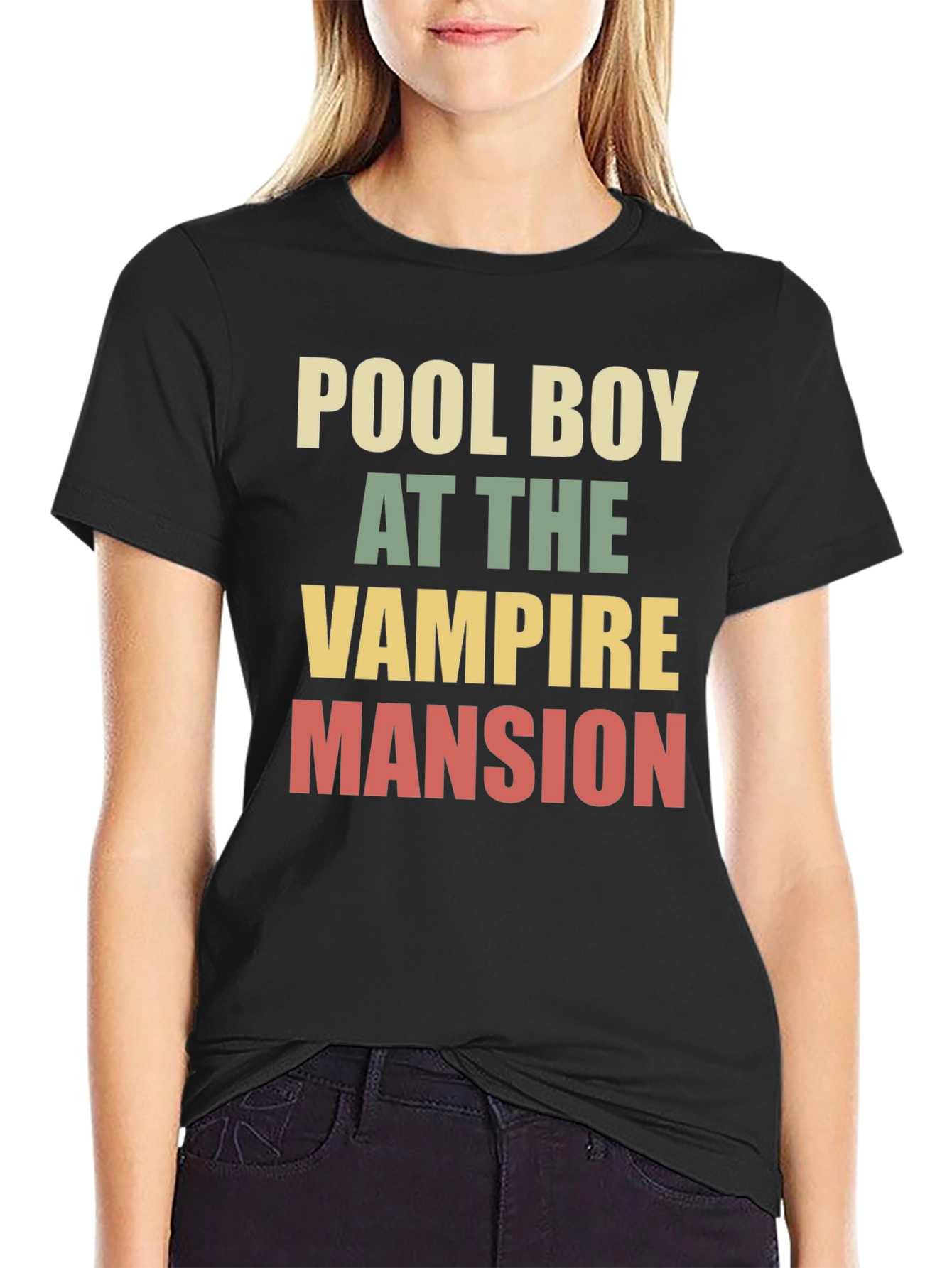Black Pool Boy at the Vampire Mansion Graphic Tee view 2