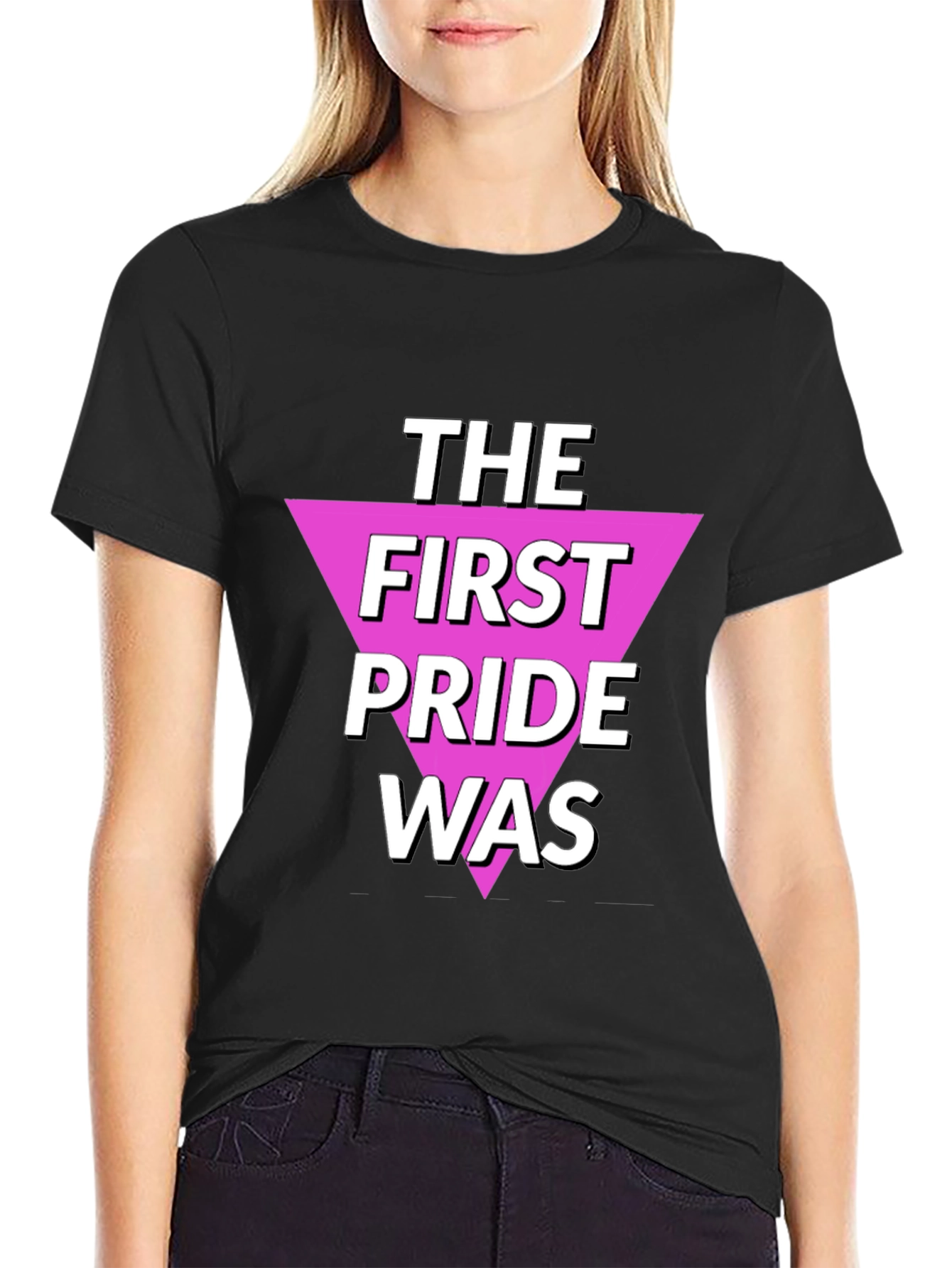 Black The First Pride Was Graphic Tee view 2