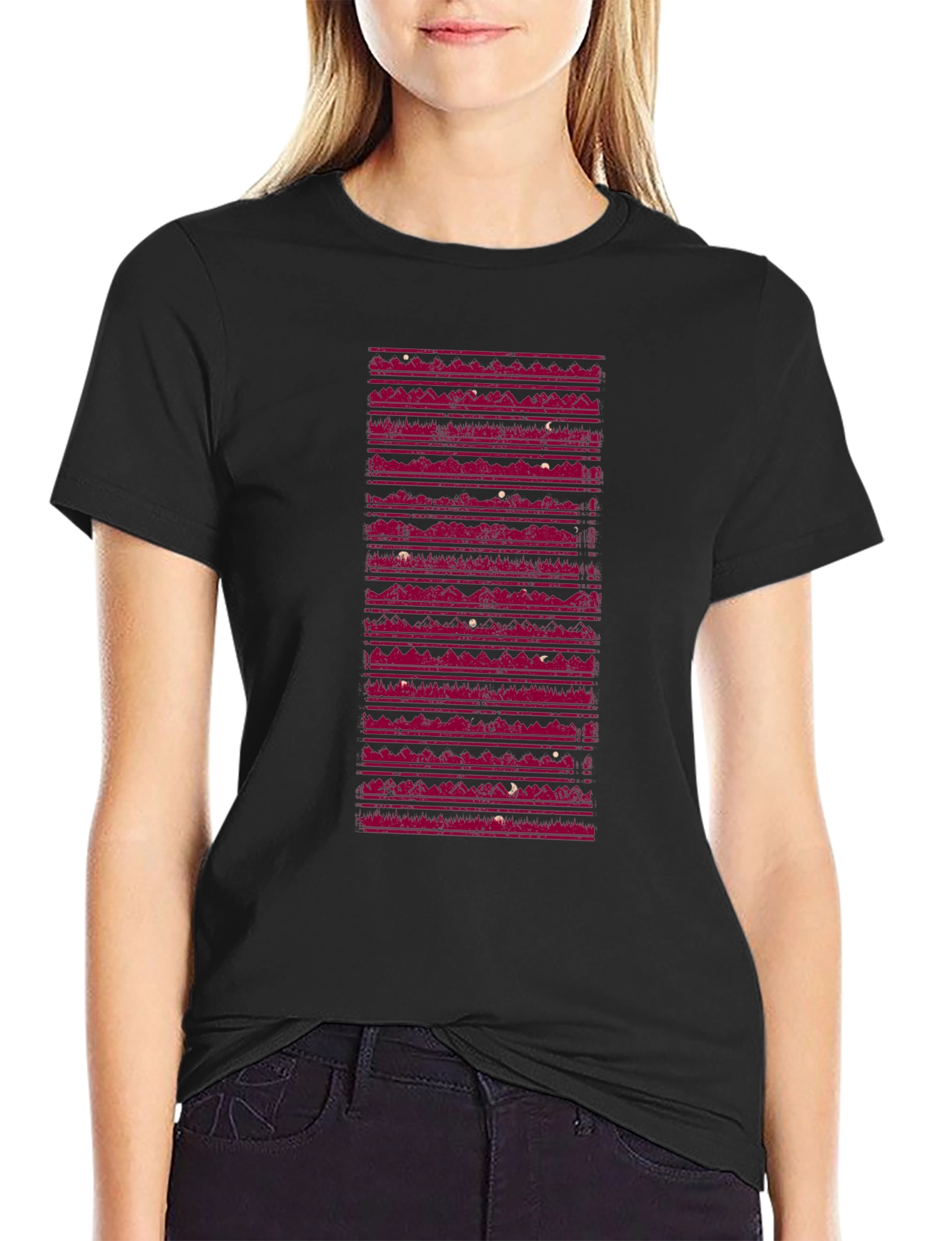 Black Retro Pixel Art T-Shirt view 2