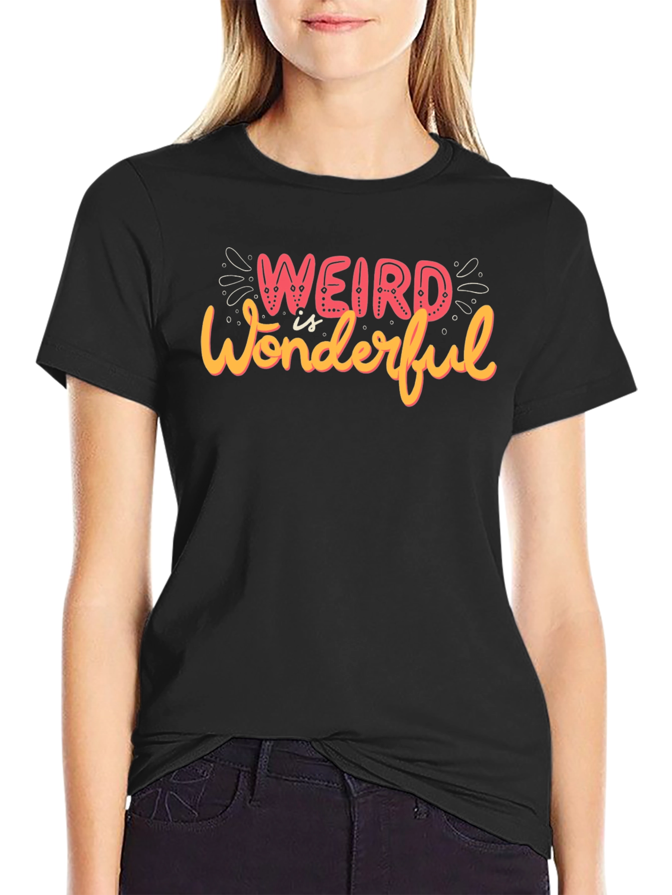Black Weird Is Wonderful Graphic Tee view 2