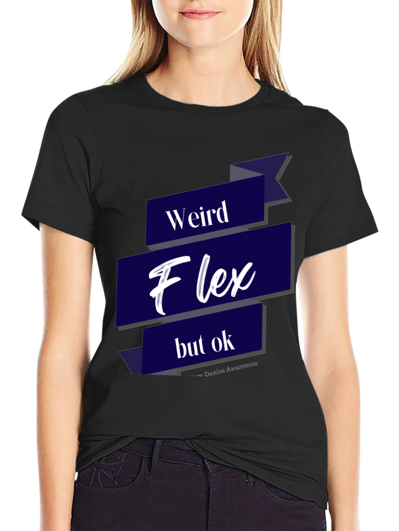 Black Weird Flex T-Shirt - Funny Slogan Tee view 2