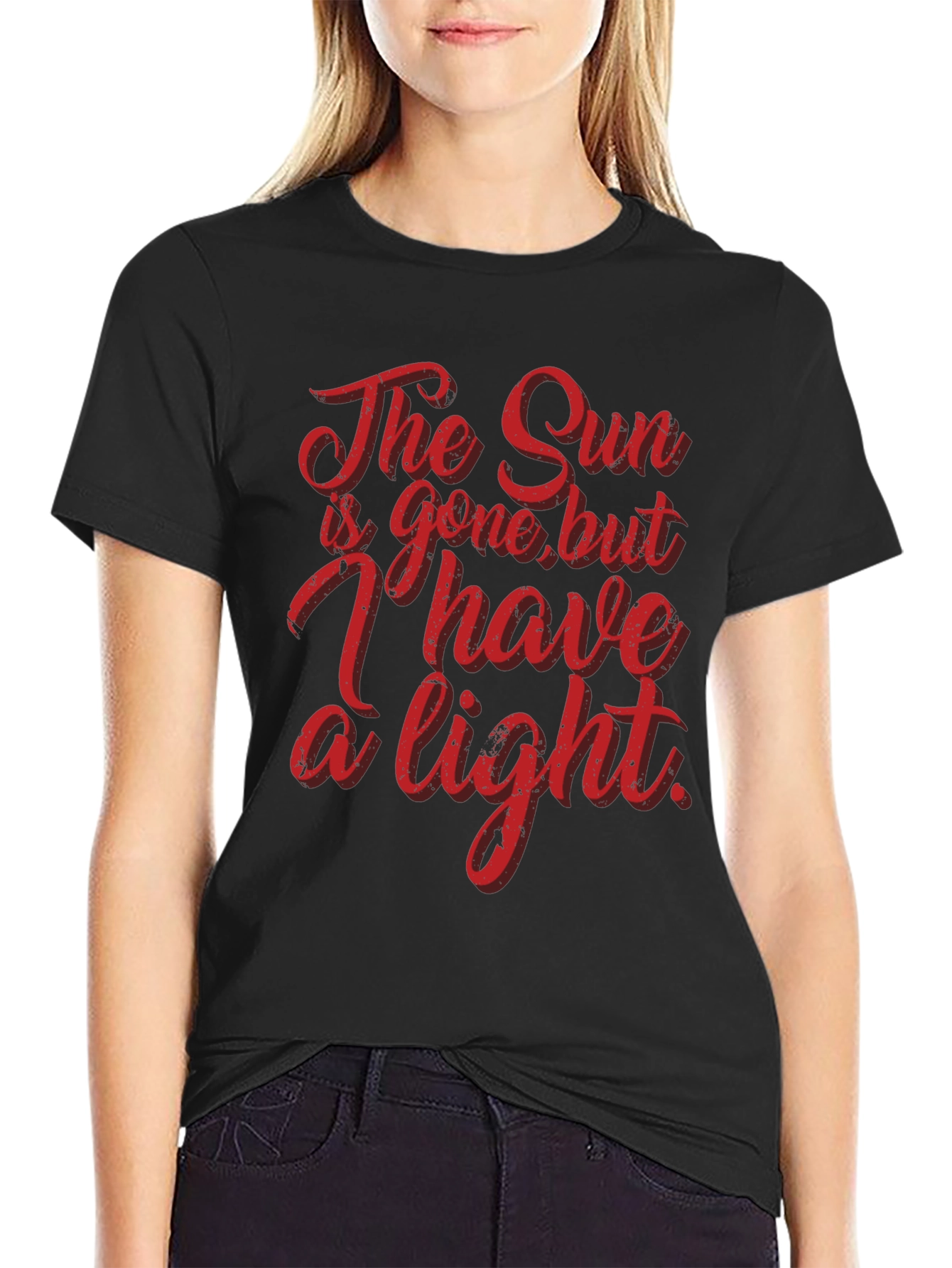 Black The Sun is Gone T-Shirt - Black Graphic Tee view 2
