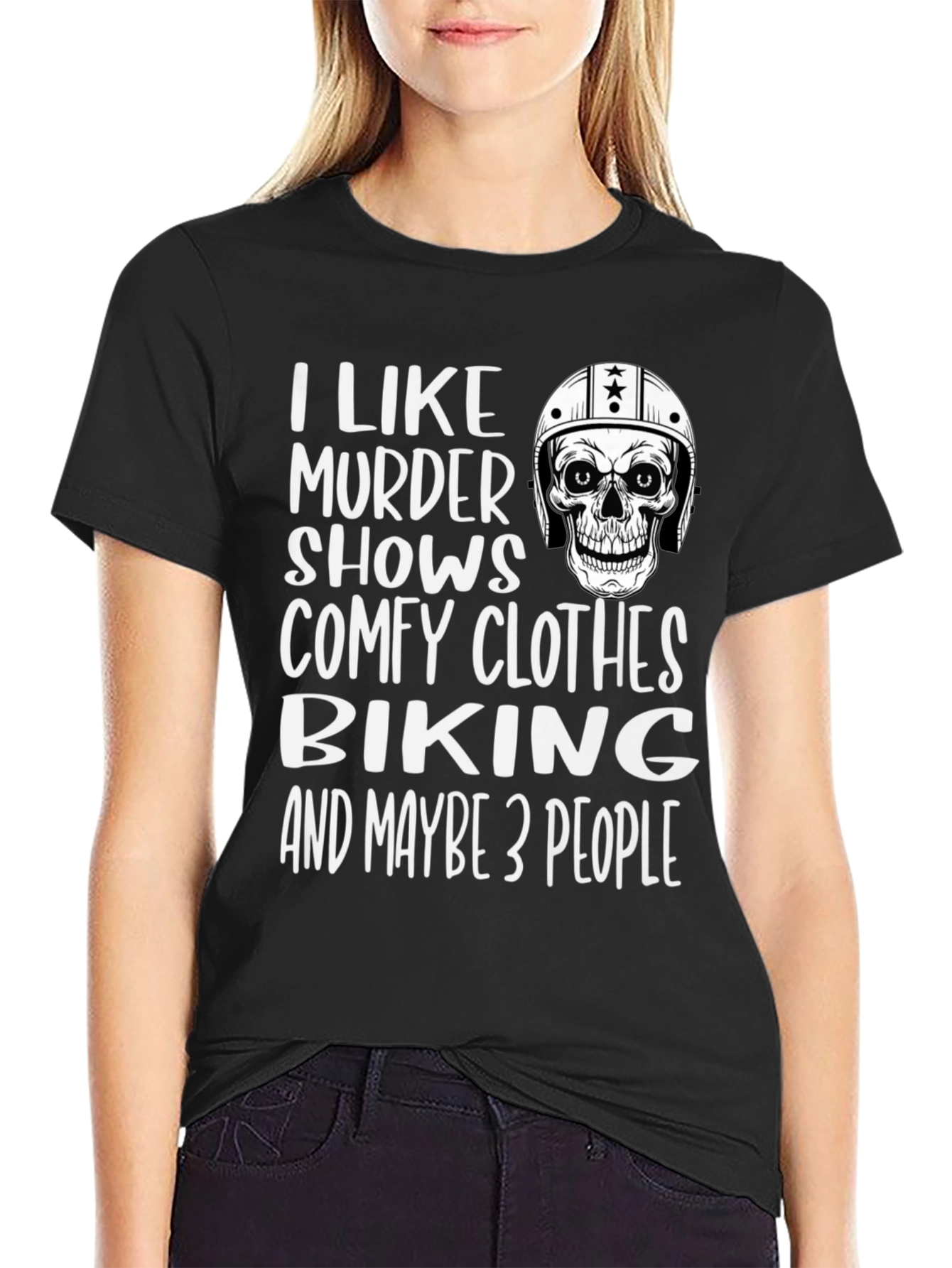 Black Murder Shows & Biking T-Shirt view 2