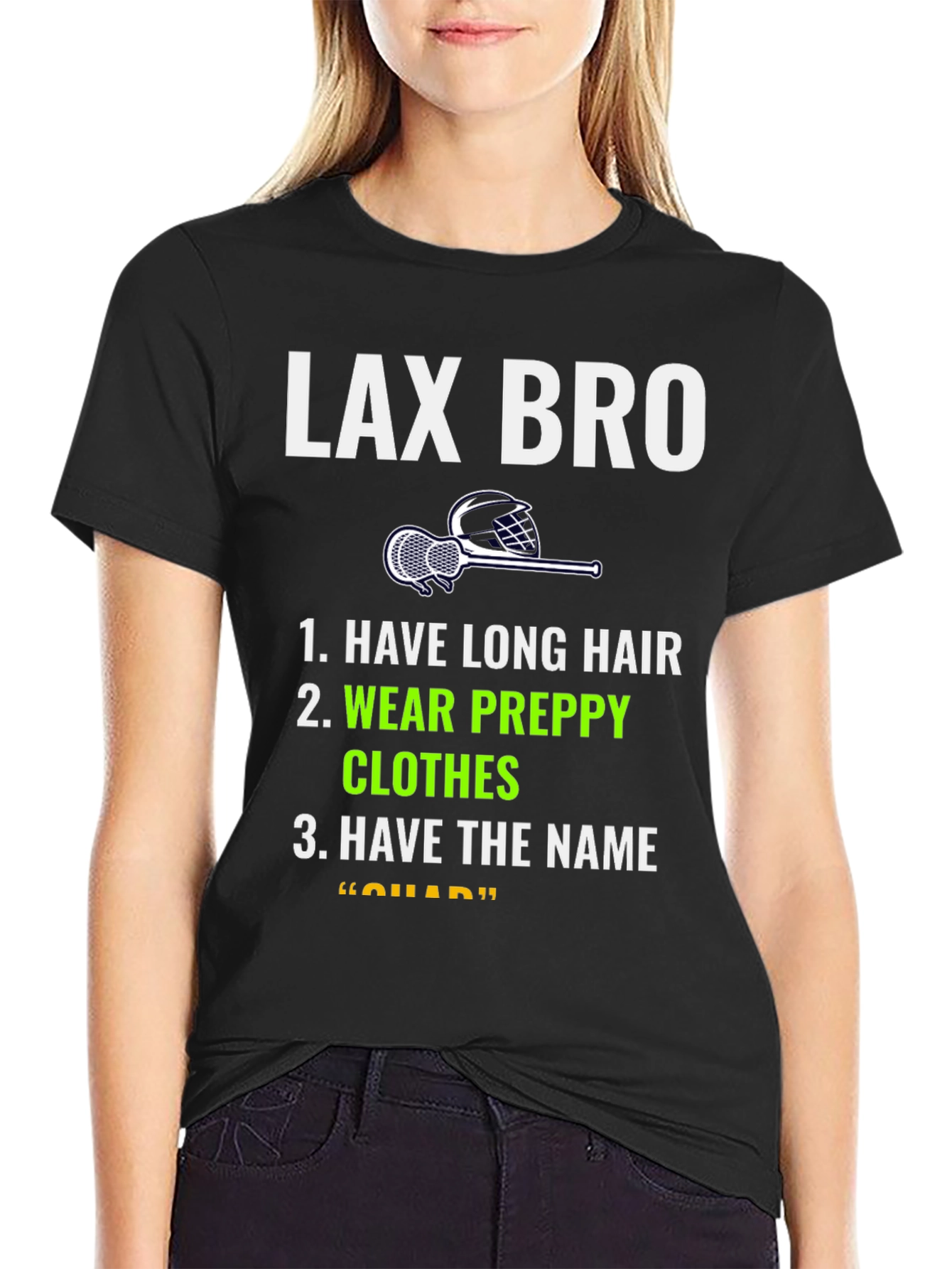 Black LAX BRO T-Shirt | Lacrosse Inspired Tee view 2