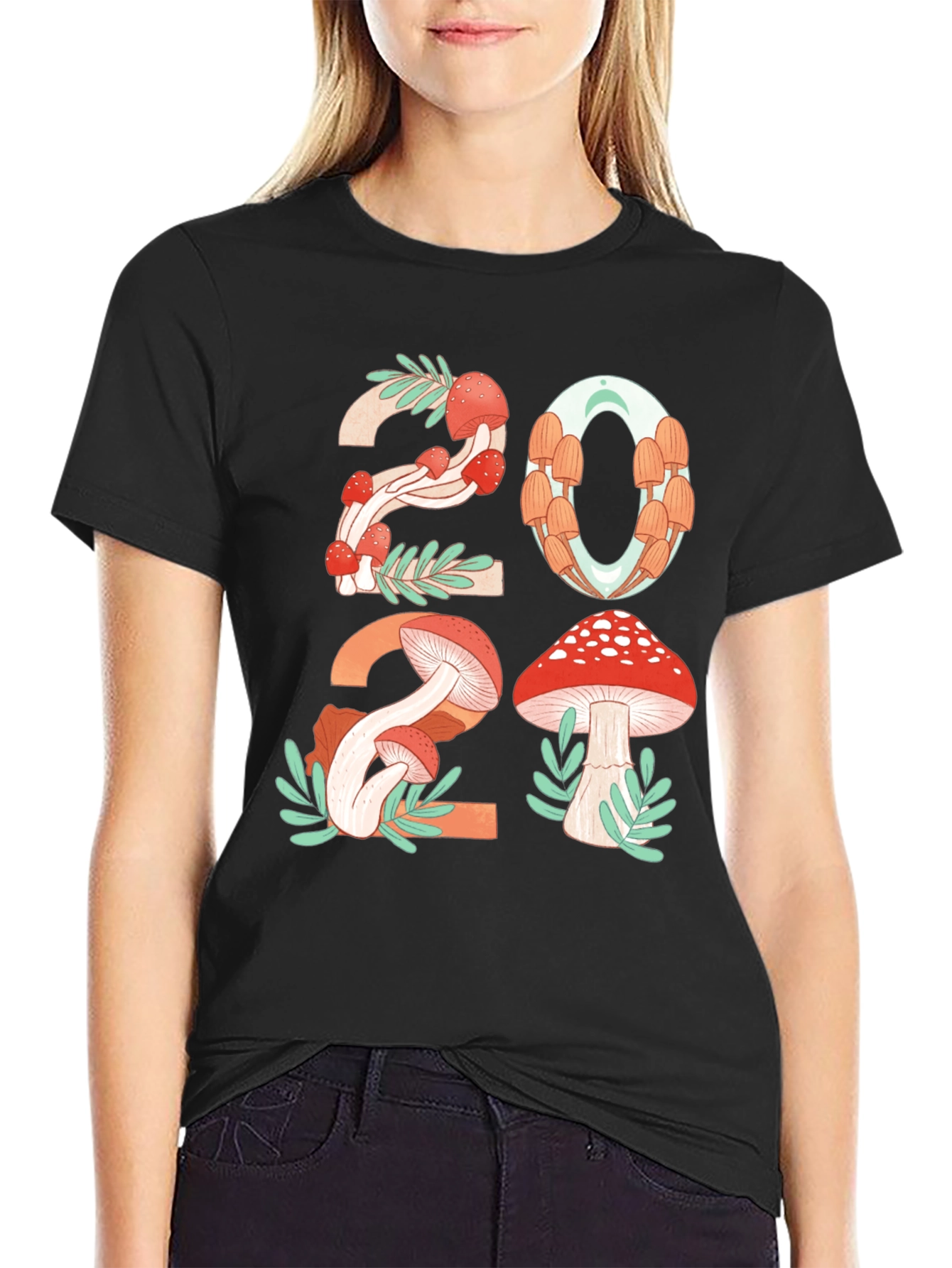 Black Mushroom 2024 Graphic T-Shirt view 2
