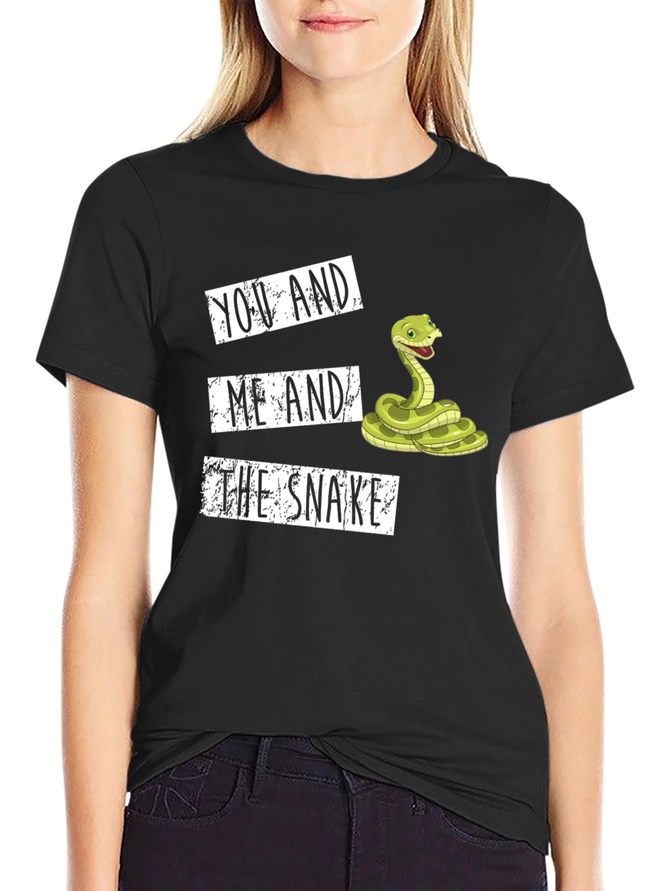 Black You and Me and the Snake Graphic Tee view 2