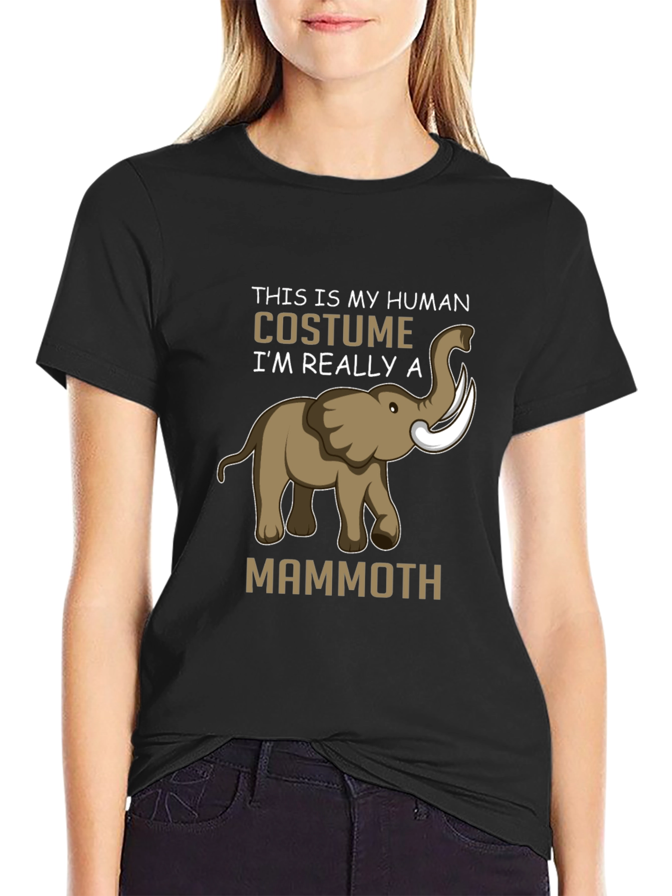 Black Human Costume Mammoth Graphic Tee view 2