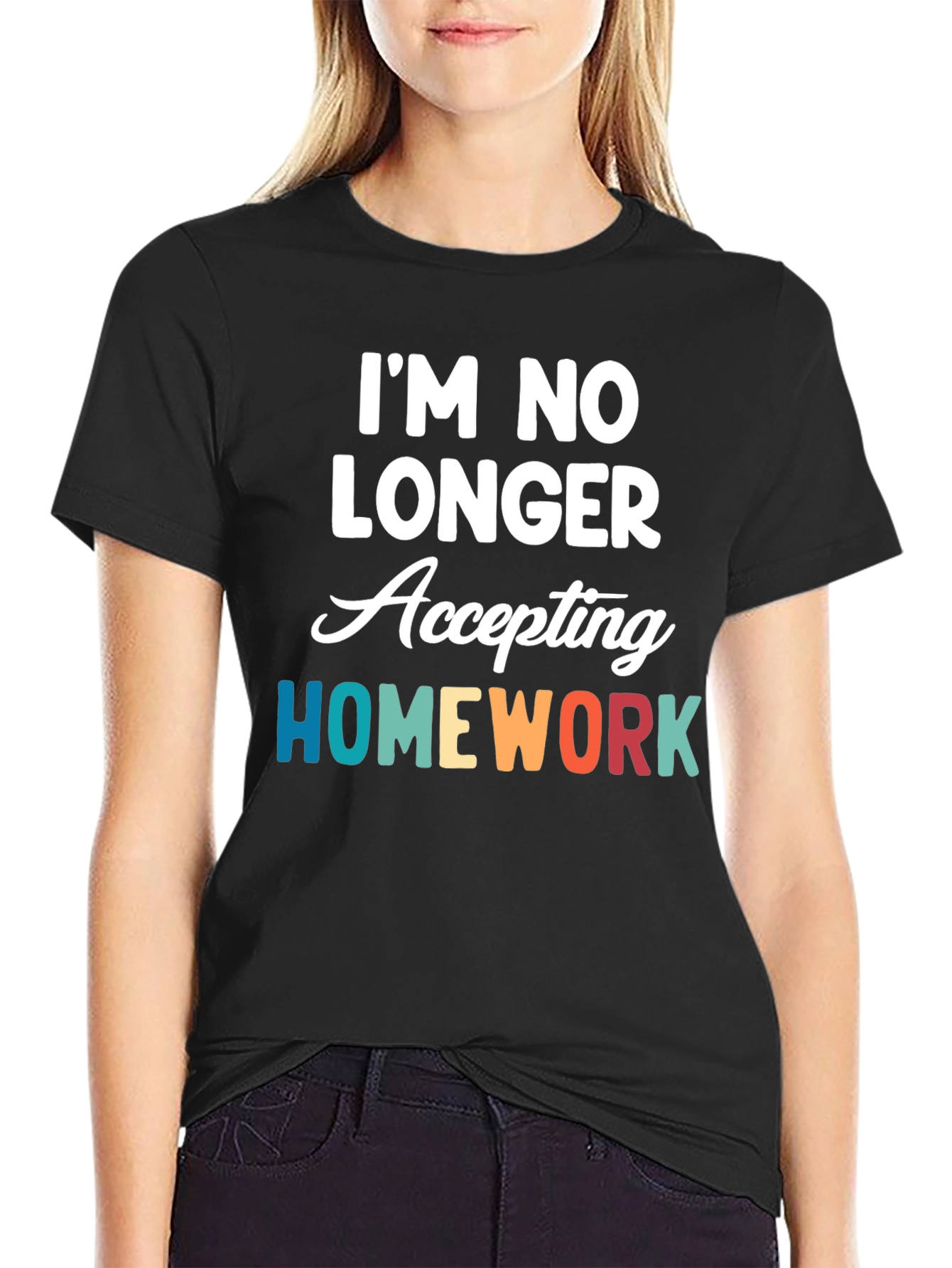 Black I'm No Longer Accepting Homework Graphic Tee view 2