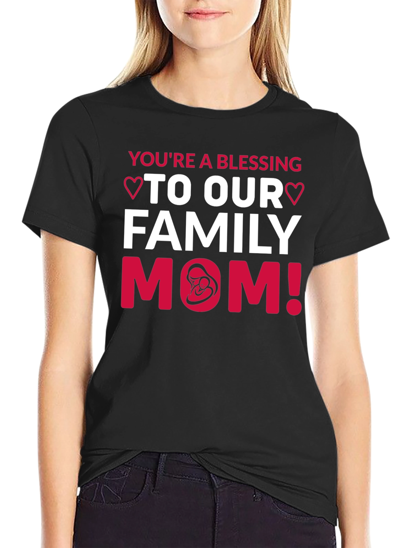 Black You're A Blessing Mom T-Shirt view 2
