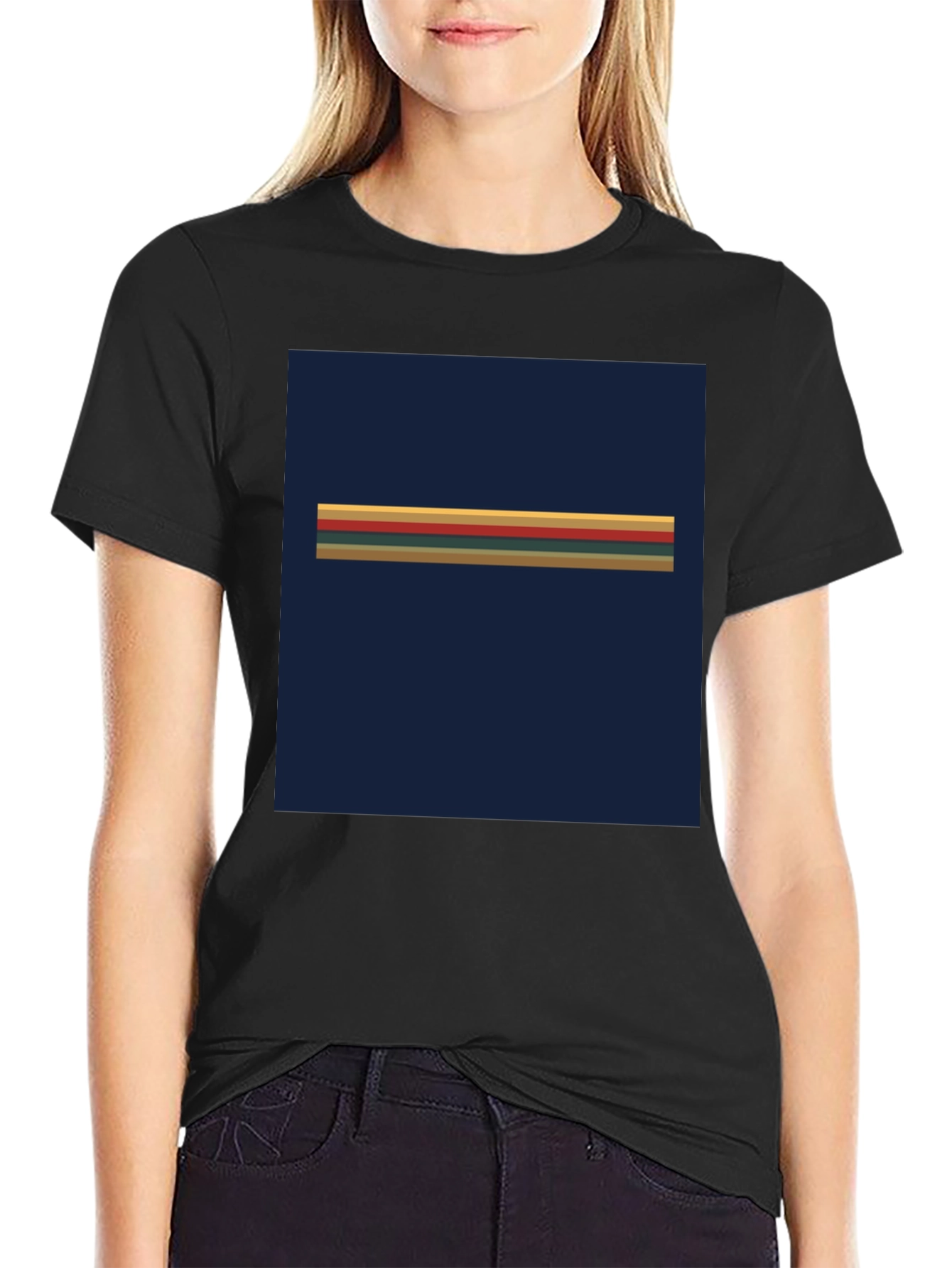 Black Retro Stripe Graphic Tee - Dr. Who Inspired view 2