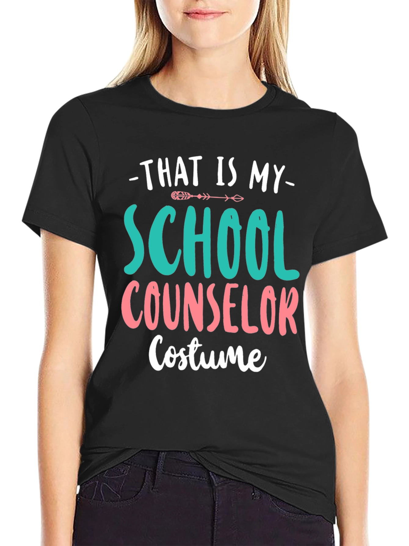 Black School Counselor Costume T-Shirt Funny Halloween view 2