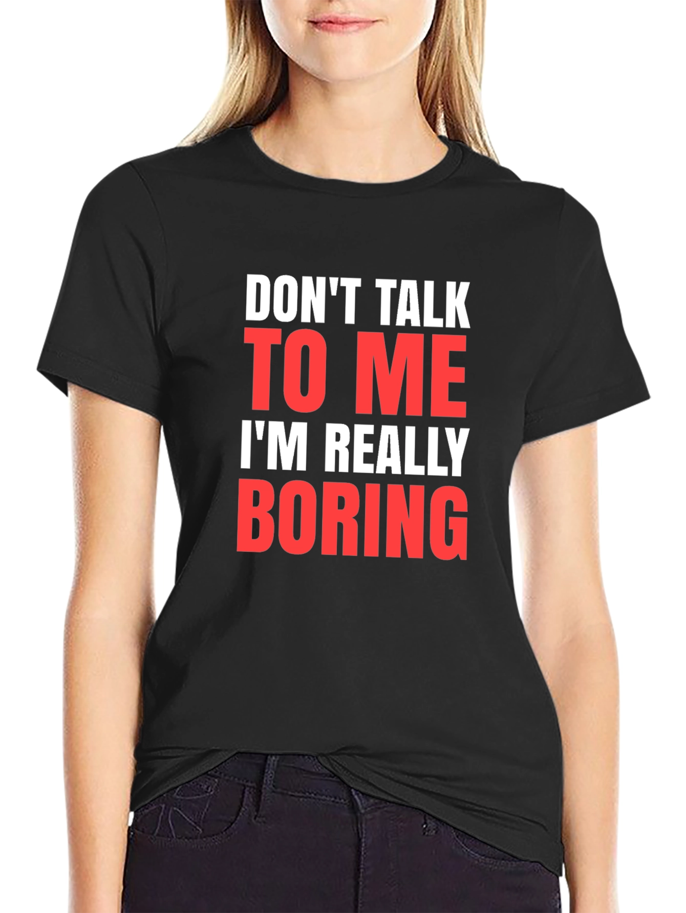 Black Funny Sarcastic Graphic Tee - Don't Talk to Me T-Shirt view 2