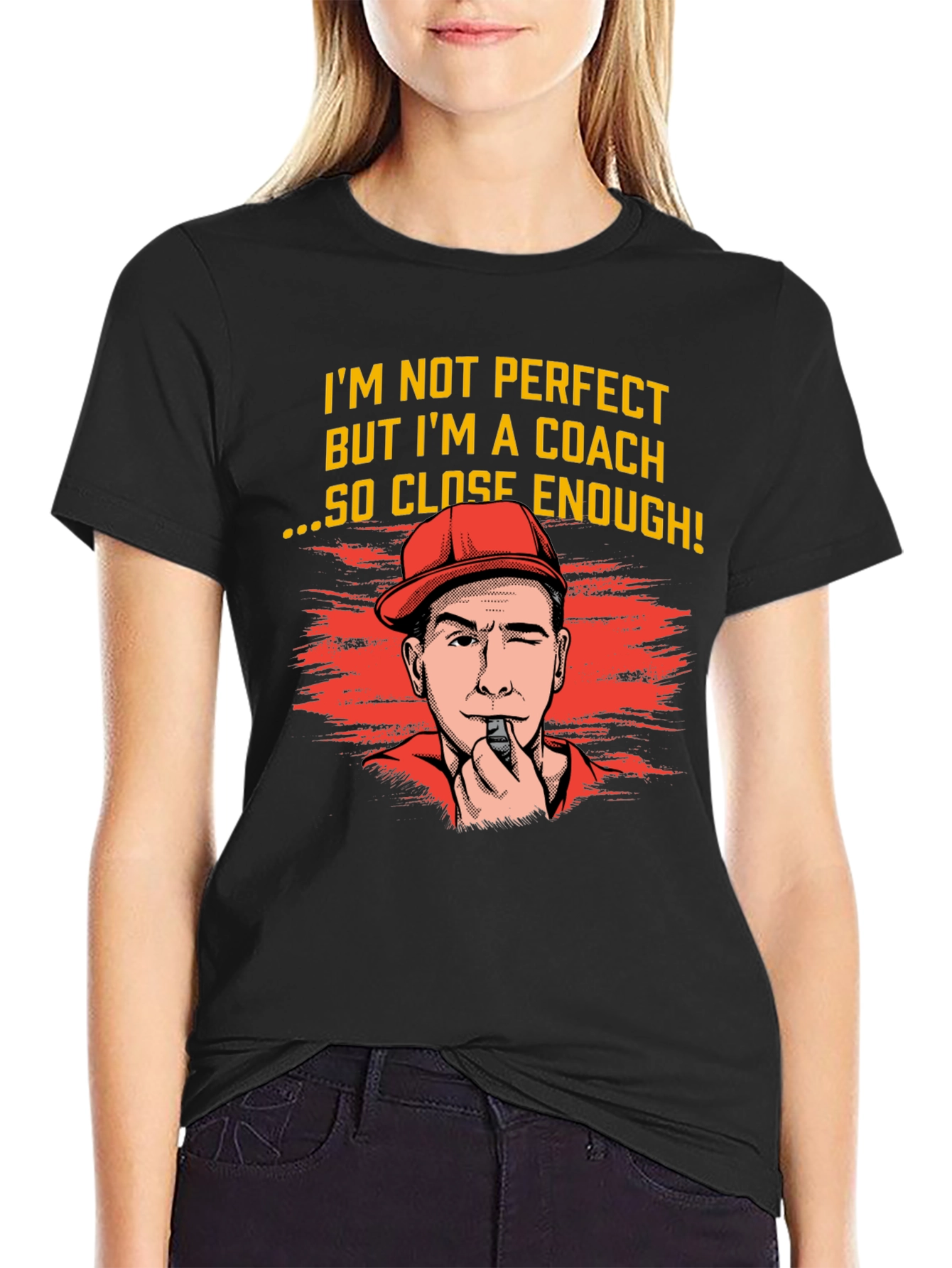 Black Coach T-Shirt - "I'm Not Perfect, But I'm a Coach" view 2