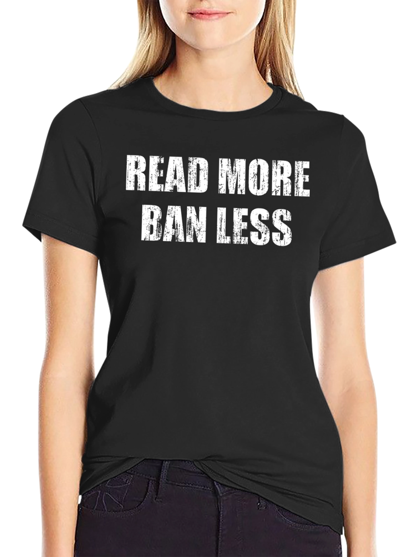 Black Read More Ban Less Graphic T-Shirt view 2