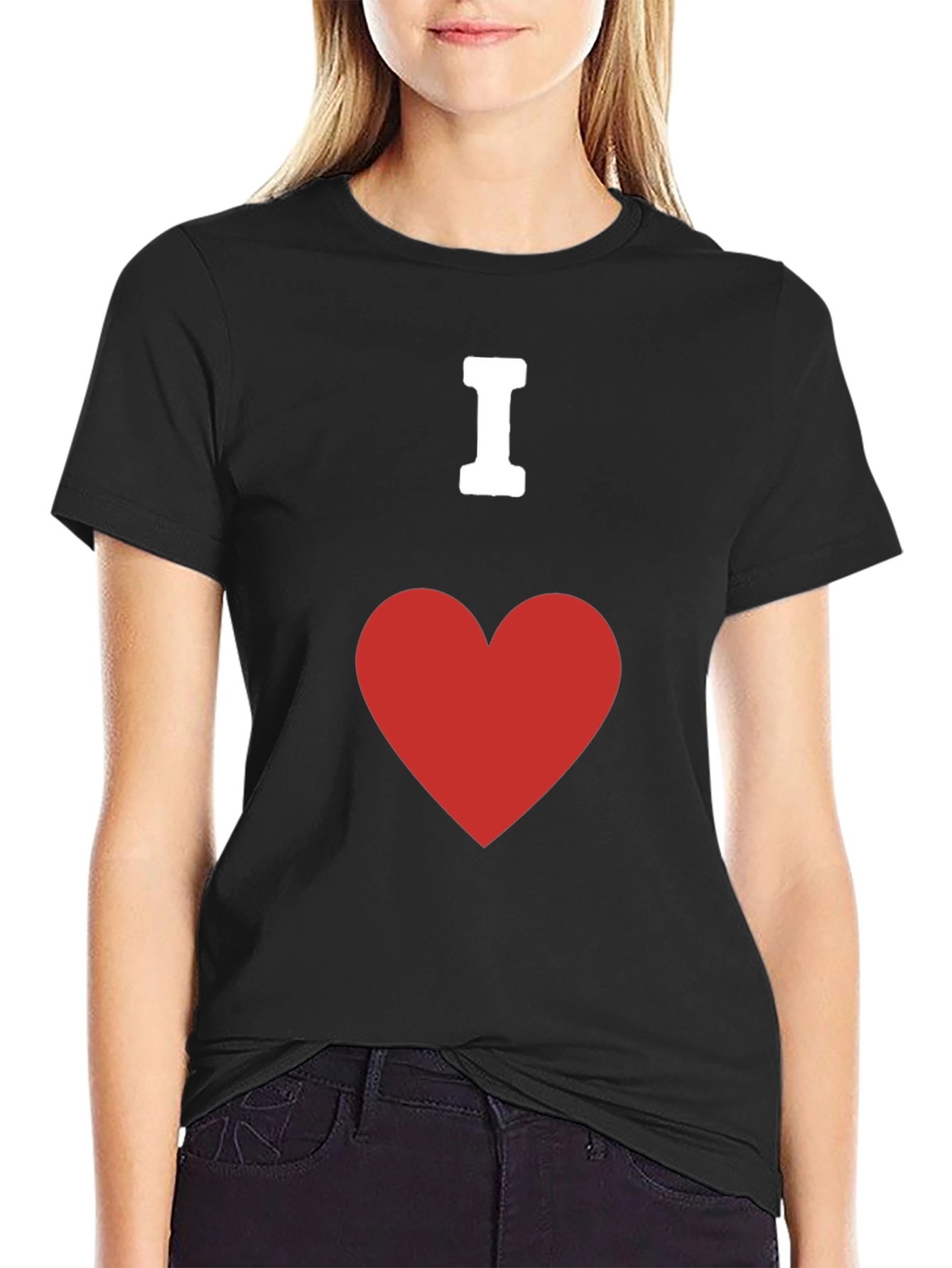 Black I Heart Graphic Tee - Classic Cotton Comfort view 2