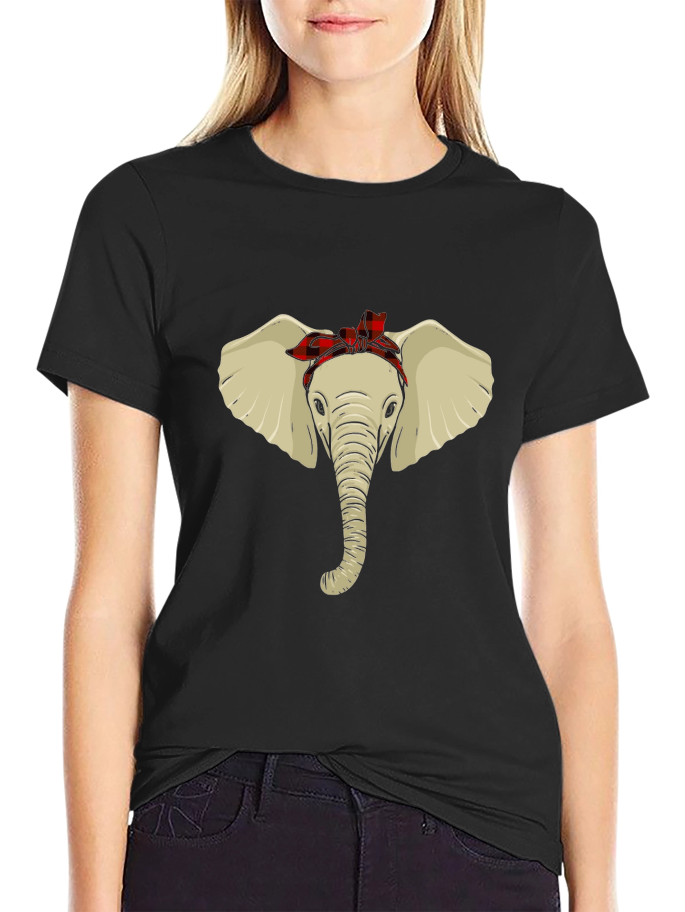 Black Elephant with Bandana Graphic Tee - Unisex view 2