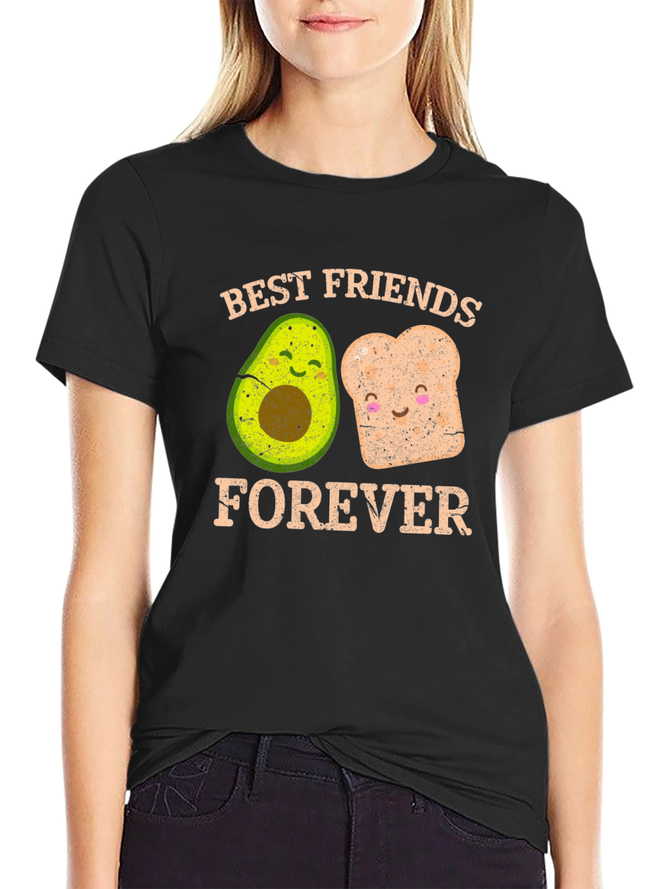 Black Best Friends Forever Avocado and Toast Graphic Tee view 2