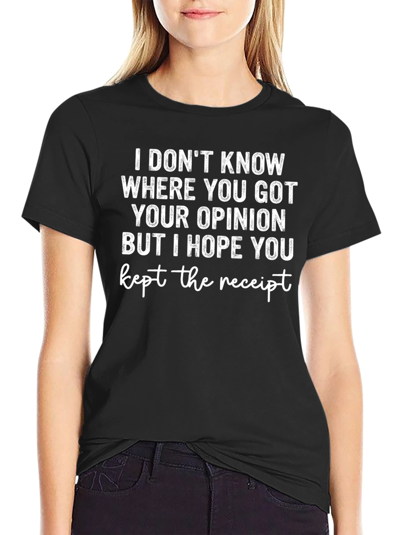Black Funny Sarcastic Opinion T-Shirt view 2