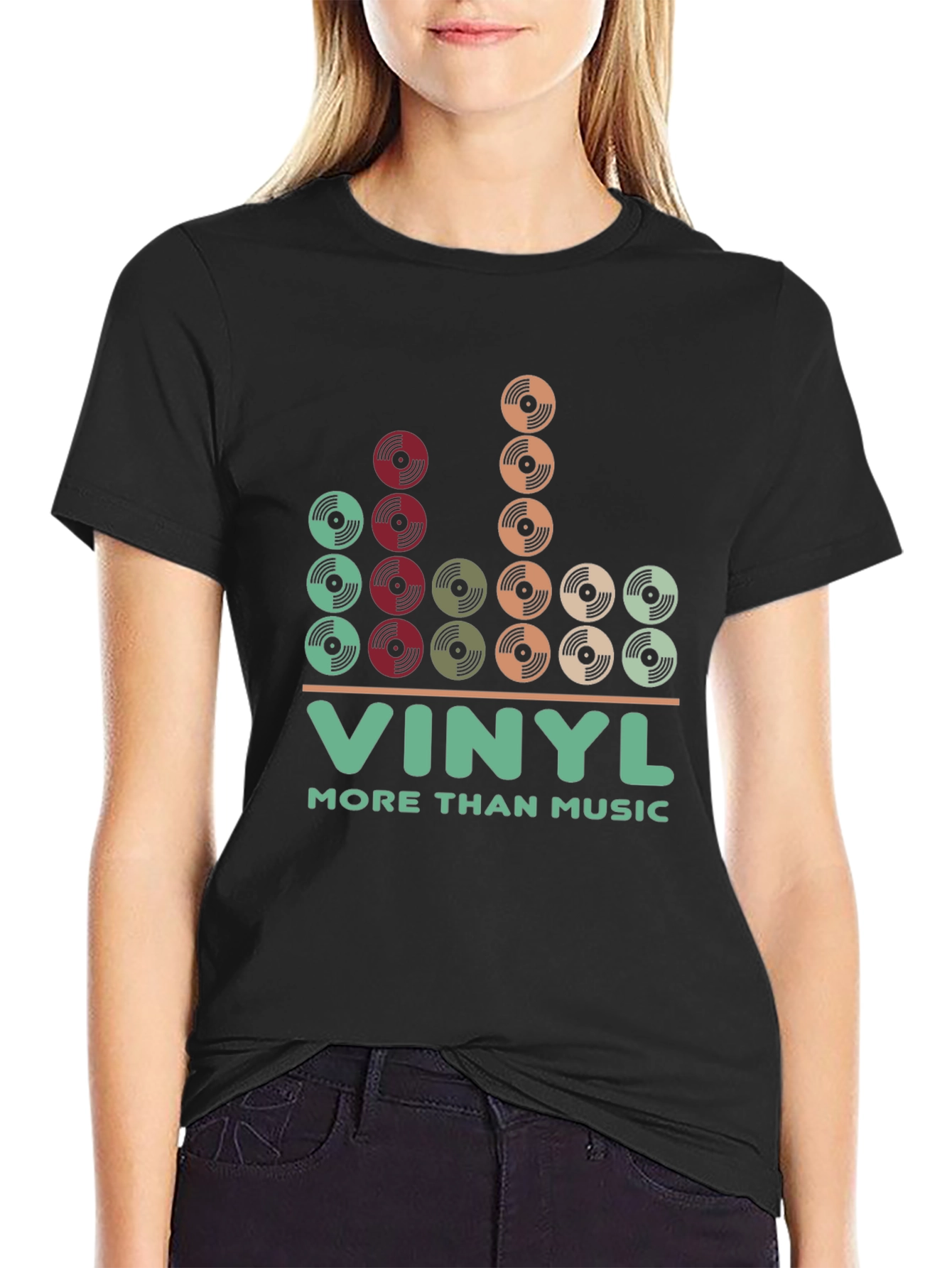 Black Vinyl More Than Music Graphic T-Shirt view 2