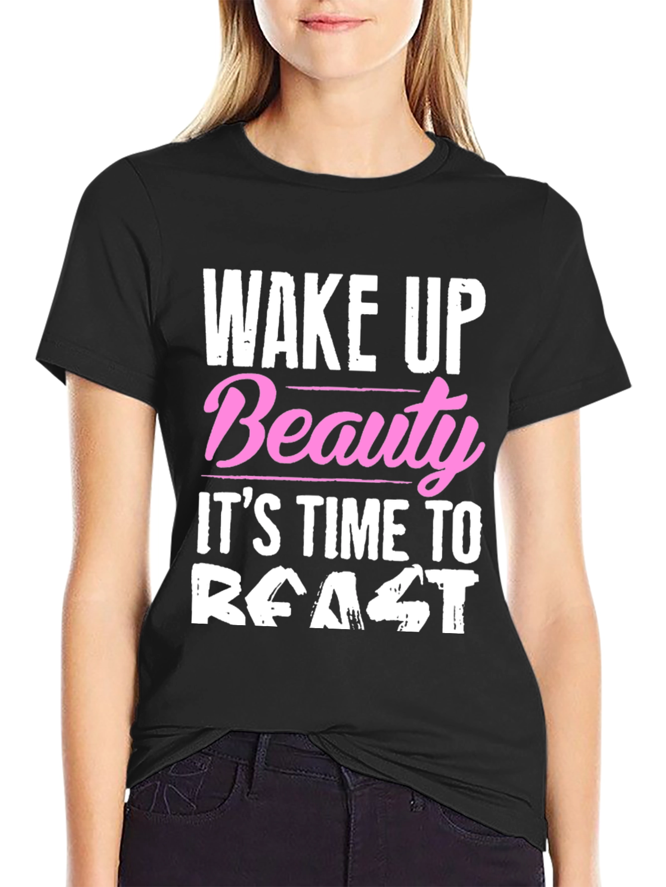 Black Wake Up Beauty, It's Time to Feast T-Shirt view 2
