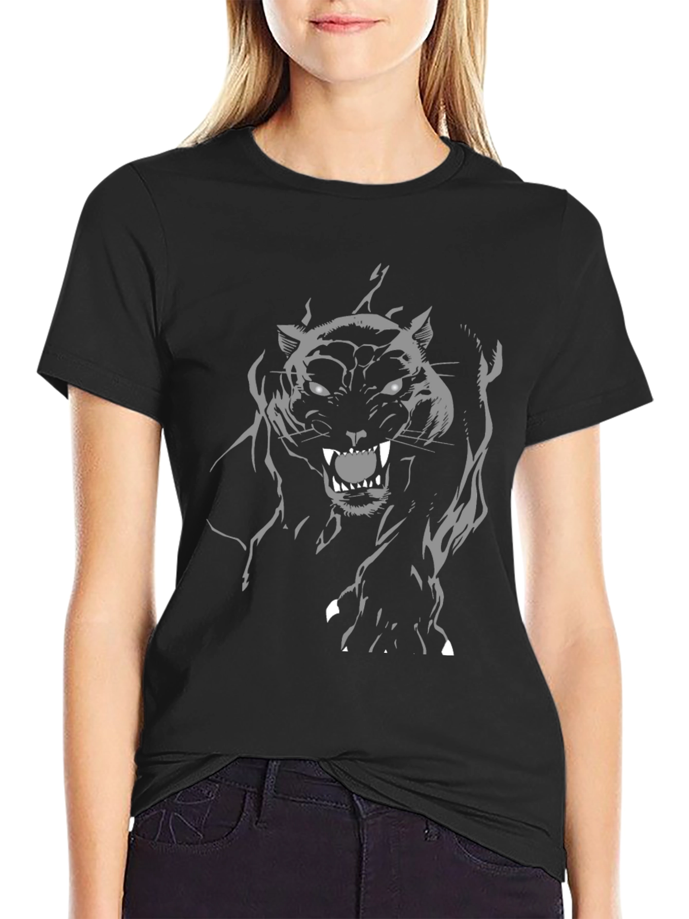 Black Black Panther Graphic Tee - Bold & Fierce Design view 2