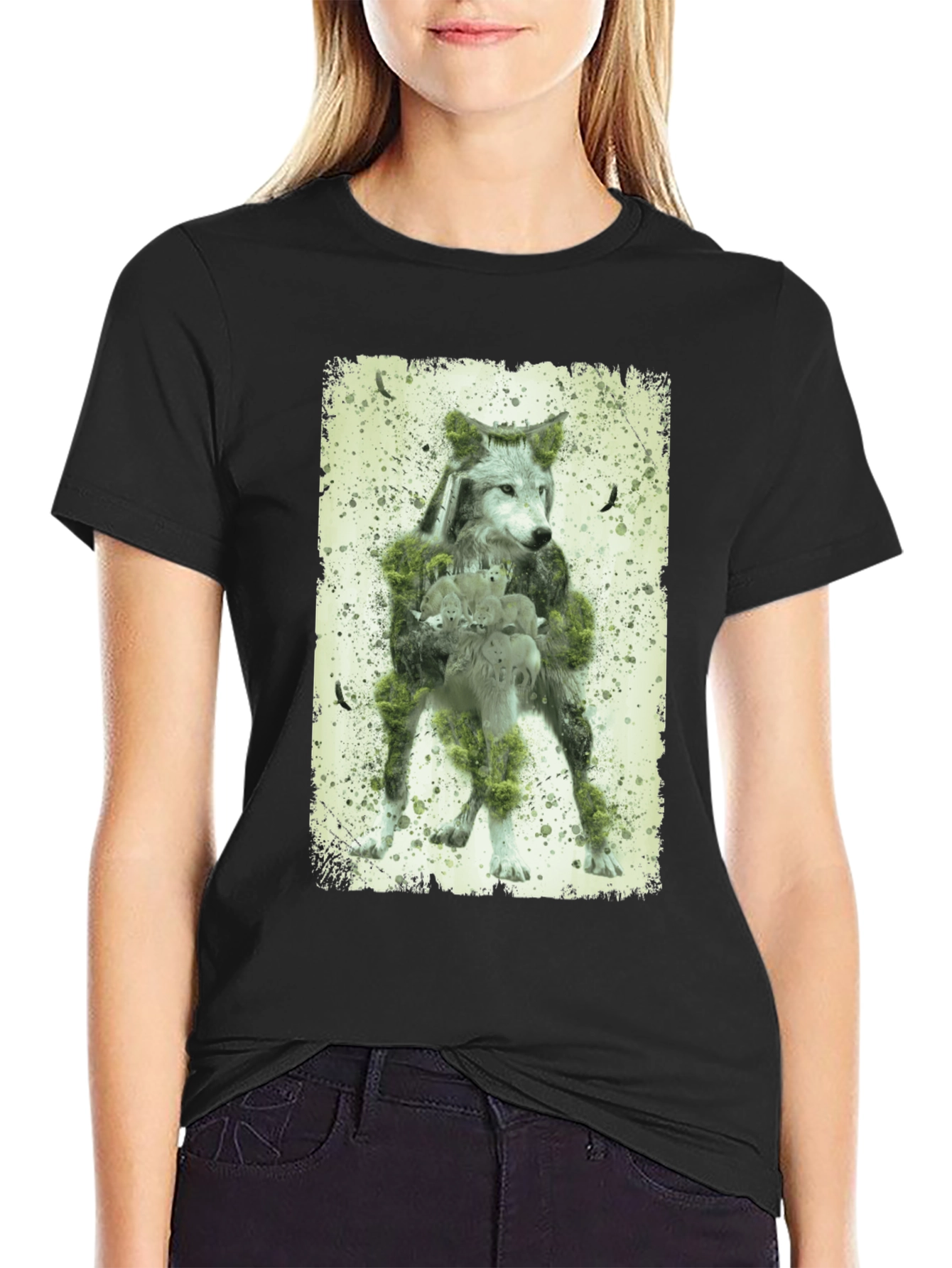 Wolf Forest Graphic T-Shirt - Nature Design Tee - 2