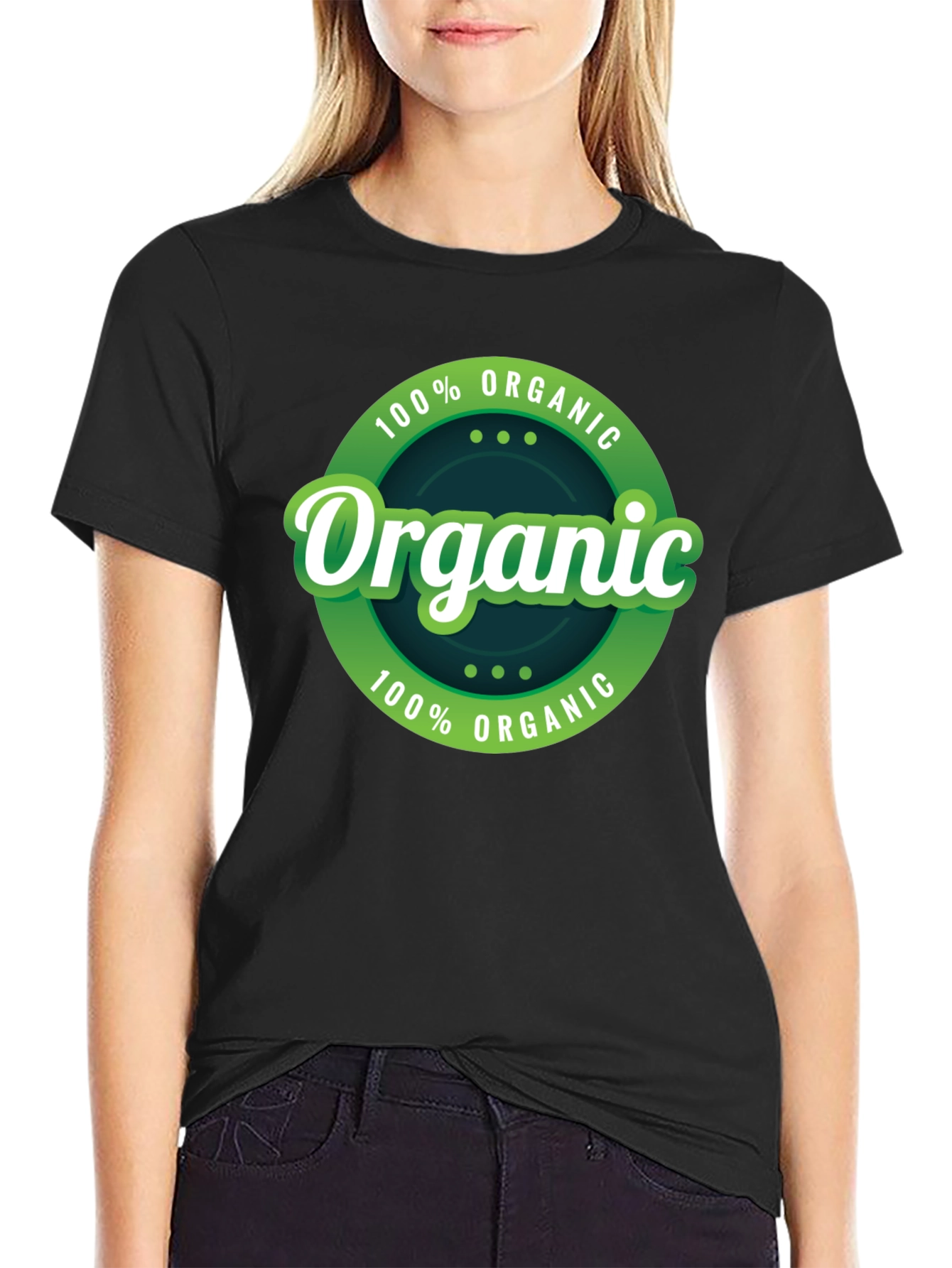Black Organic Cotton T-Shirt - Eco Friendly view 2