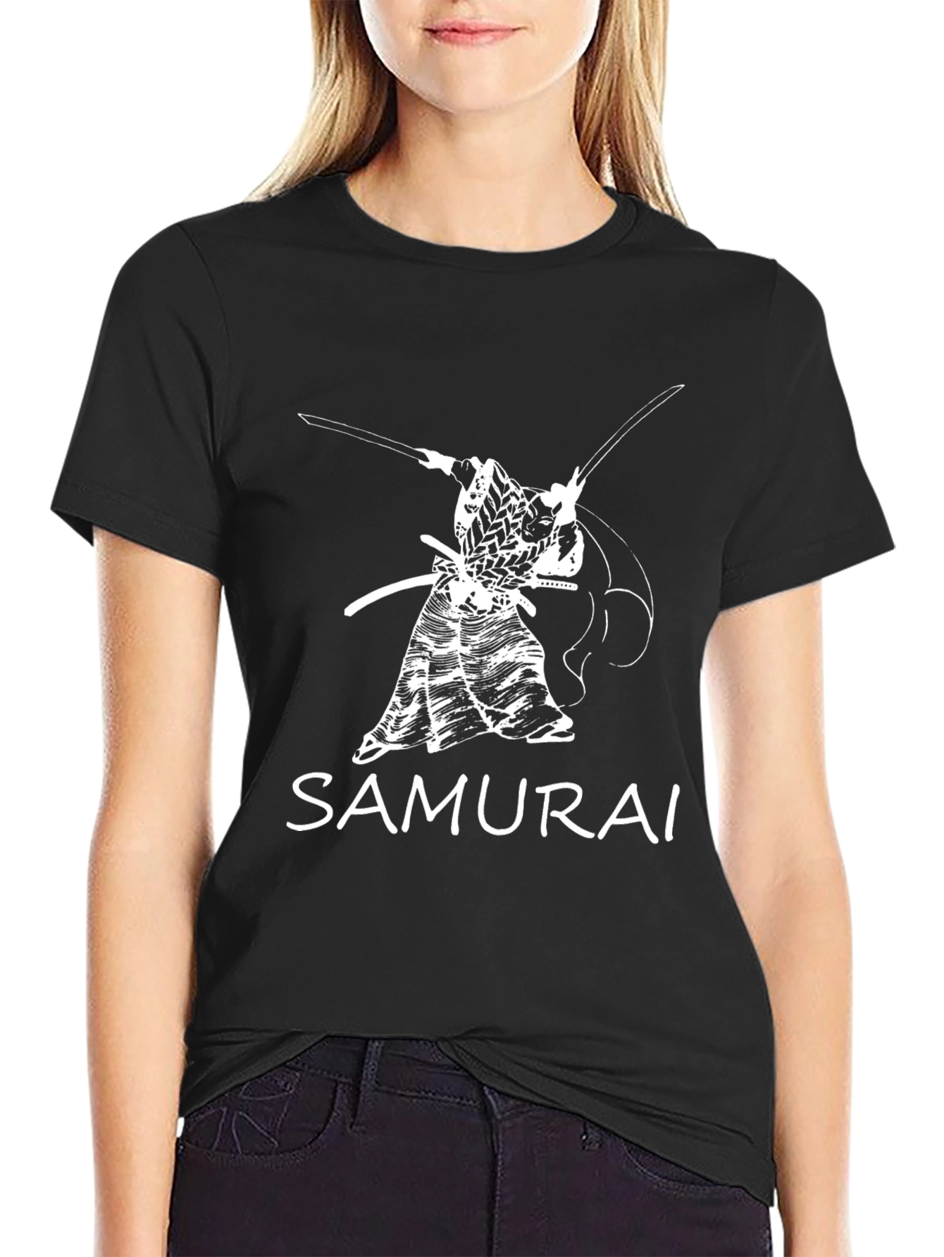 Black Samurai Graphic Tee - Bold Black T-Shirt view 2