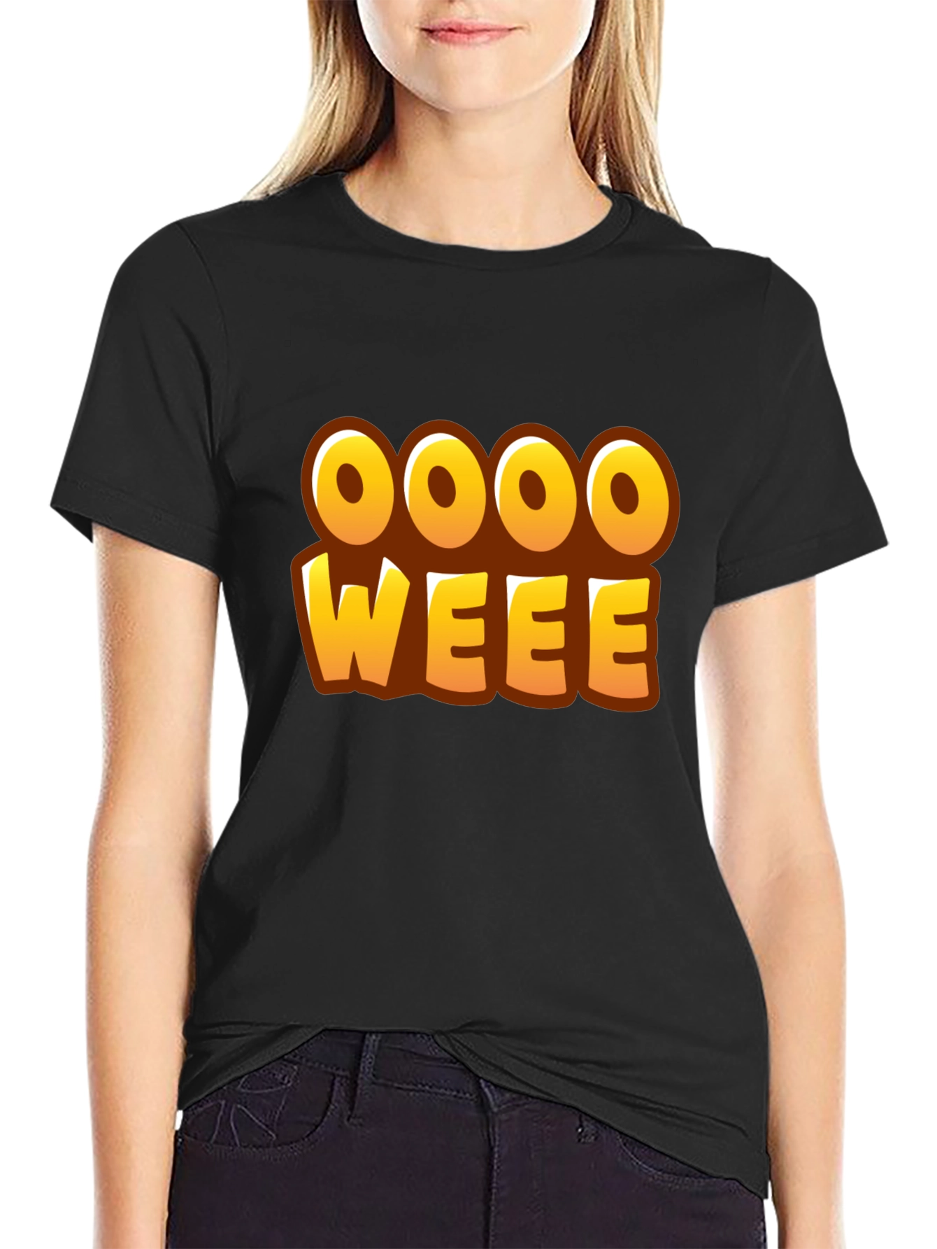Black Oooo Weee! T-Shirt - Fun Graphic Tee view 2