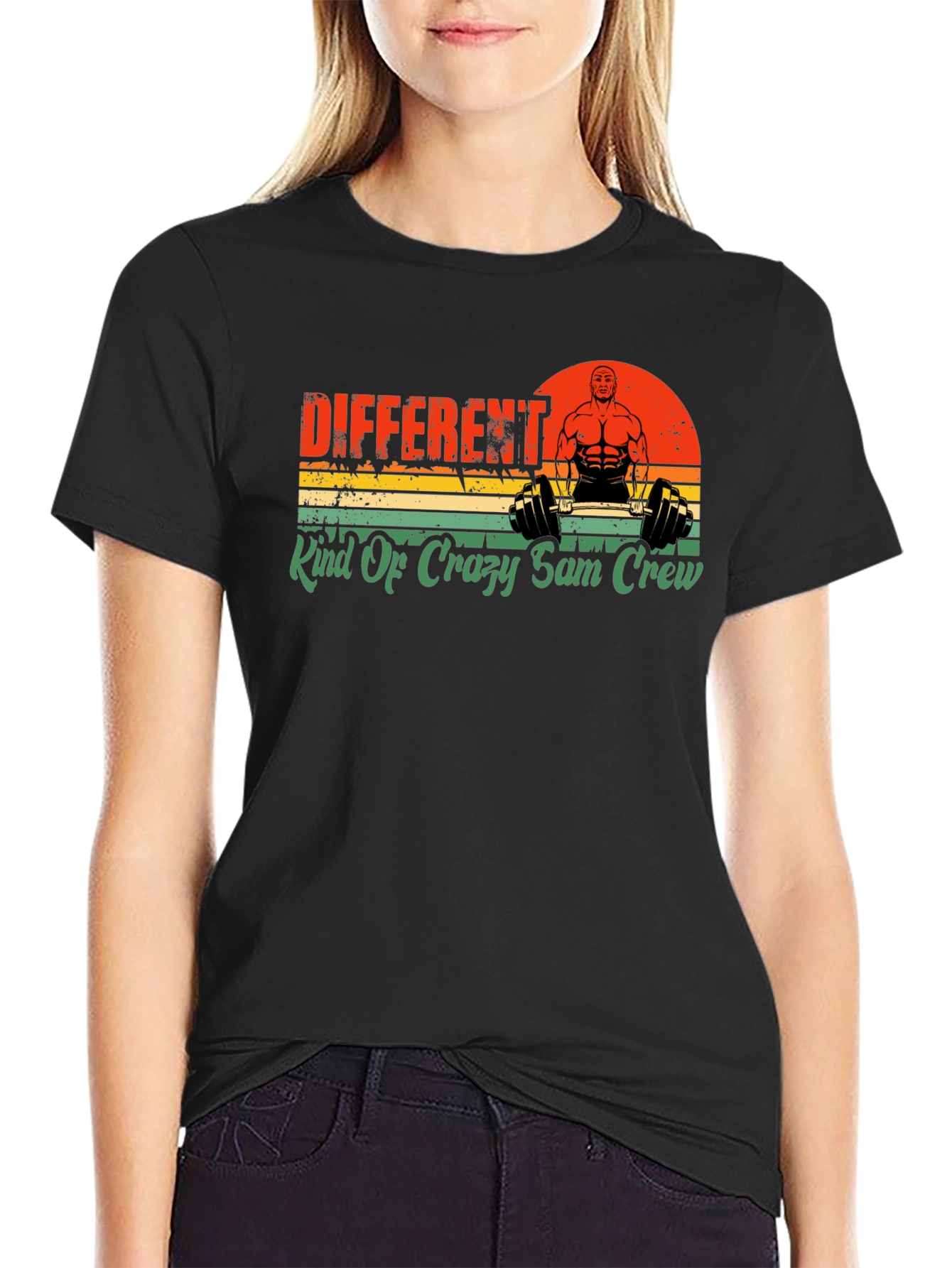 Black Different Kind Of Crazy Sam Crew T-Shirt view 2