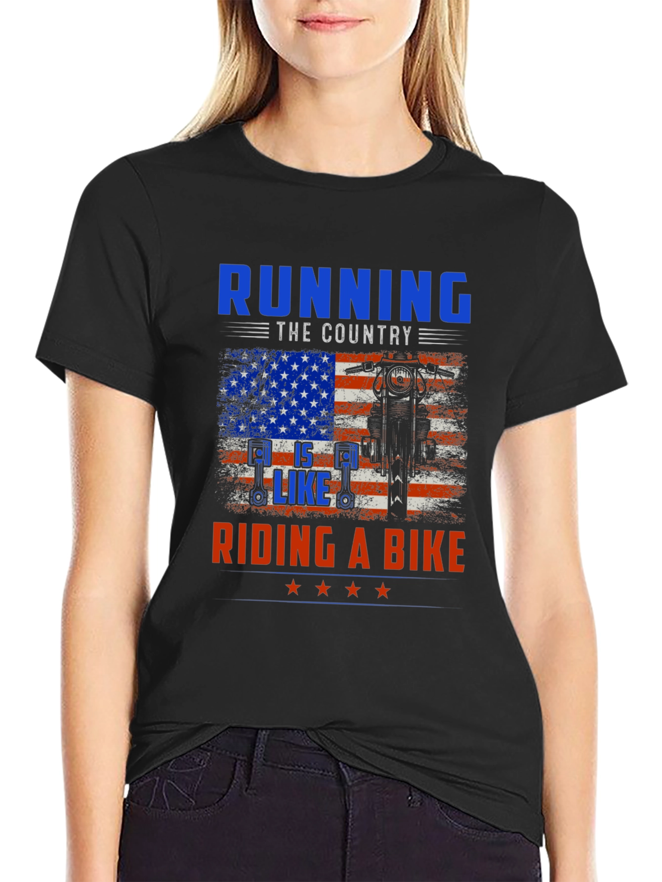 Black Running the Country is Like Riding a Bike Graphic Tee view 2