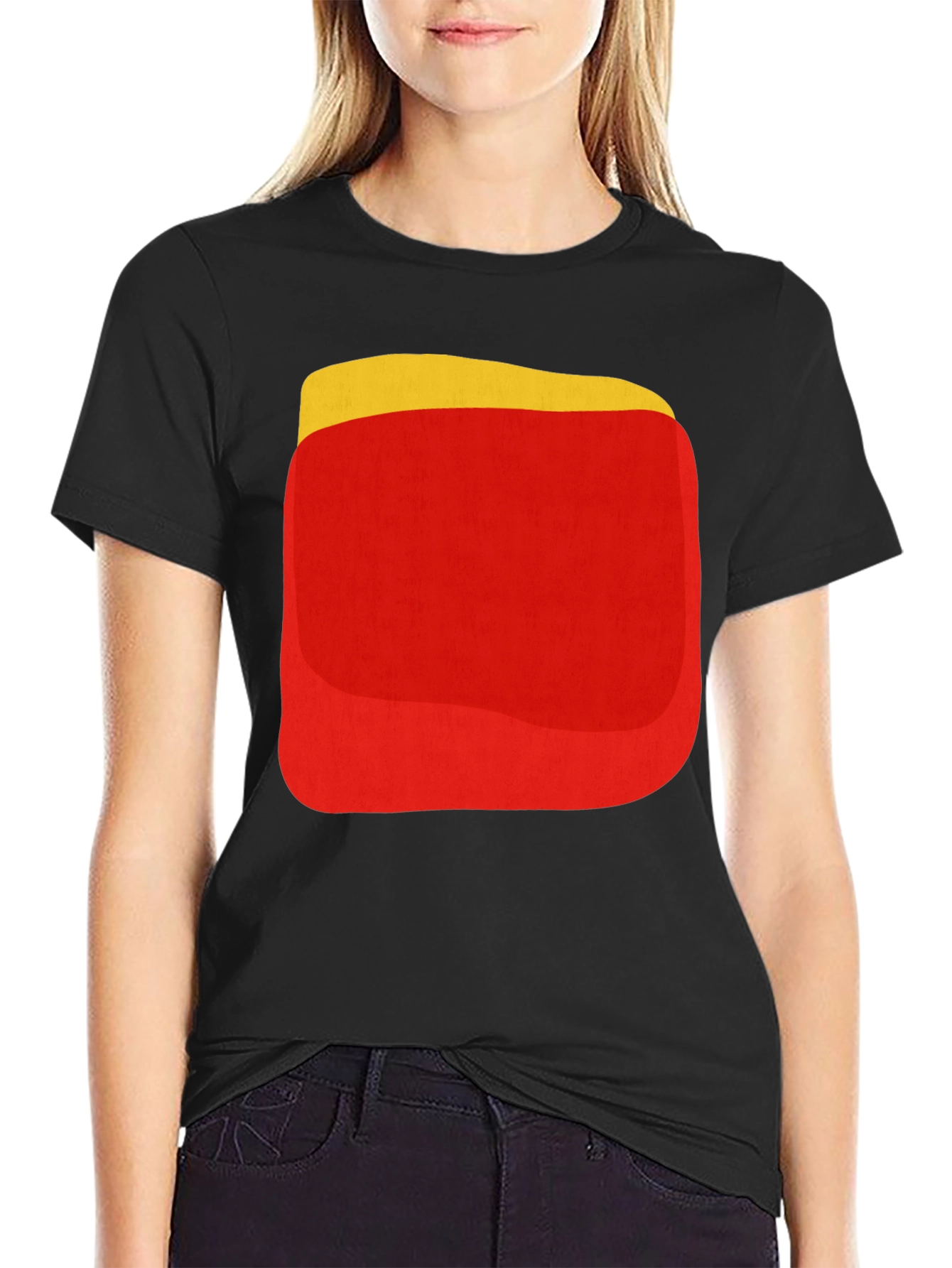 Black Retro Food Graphic Tee - Black Cotton Blend view 2