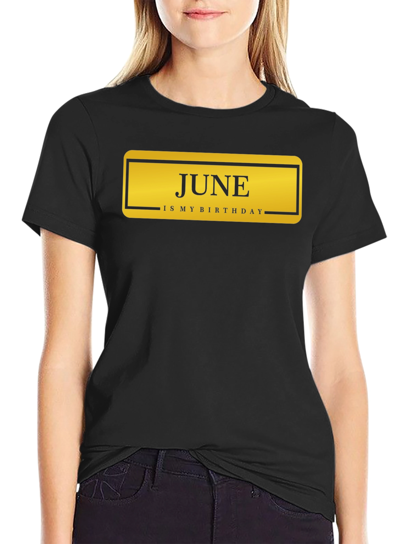Black June Birthday T-Shirt - Black Graphic Tee view 2