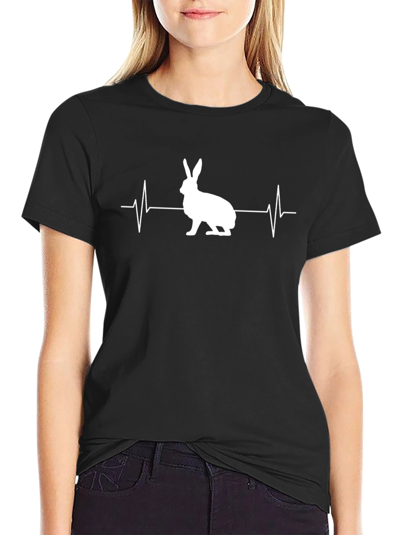 Black Rabbit Heartbeat Graphic Tee - Men's Black T-Shirt view 2