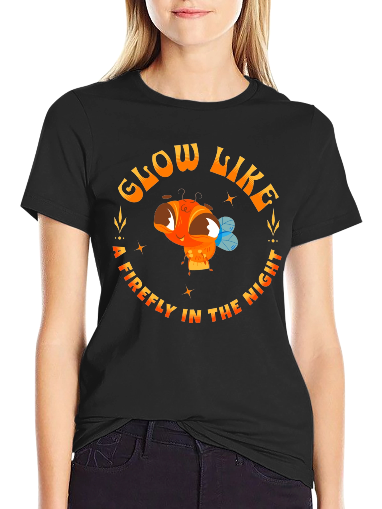 Glow Like A Firefly Black Graphic Tee - 2