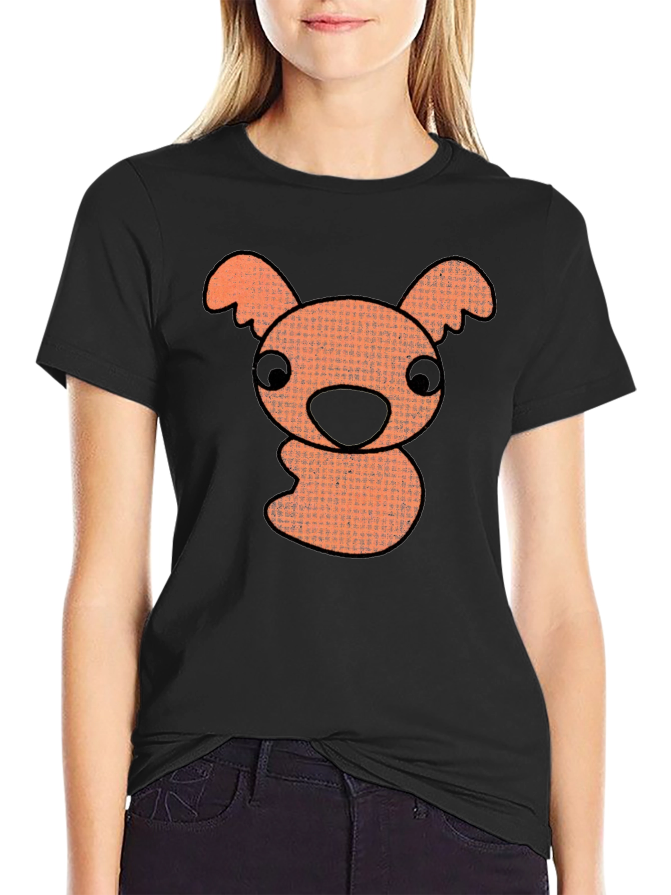 Black Cartoon Koala Graphic T-Shirt - Black view 2